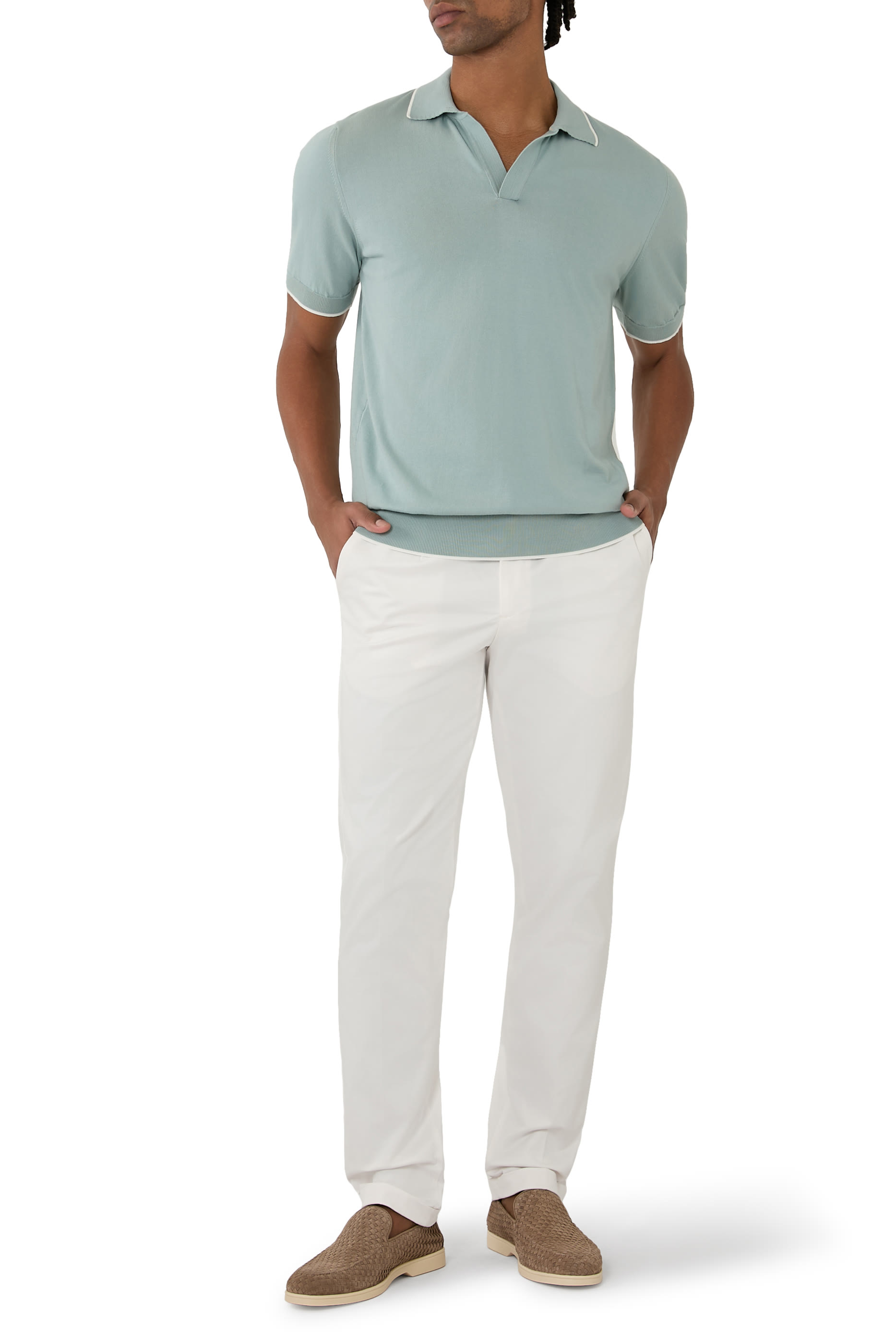 Short-Sleeve Buttonless Polo