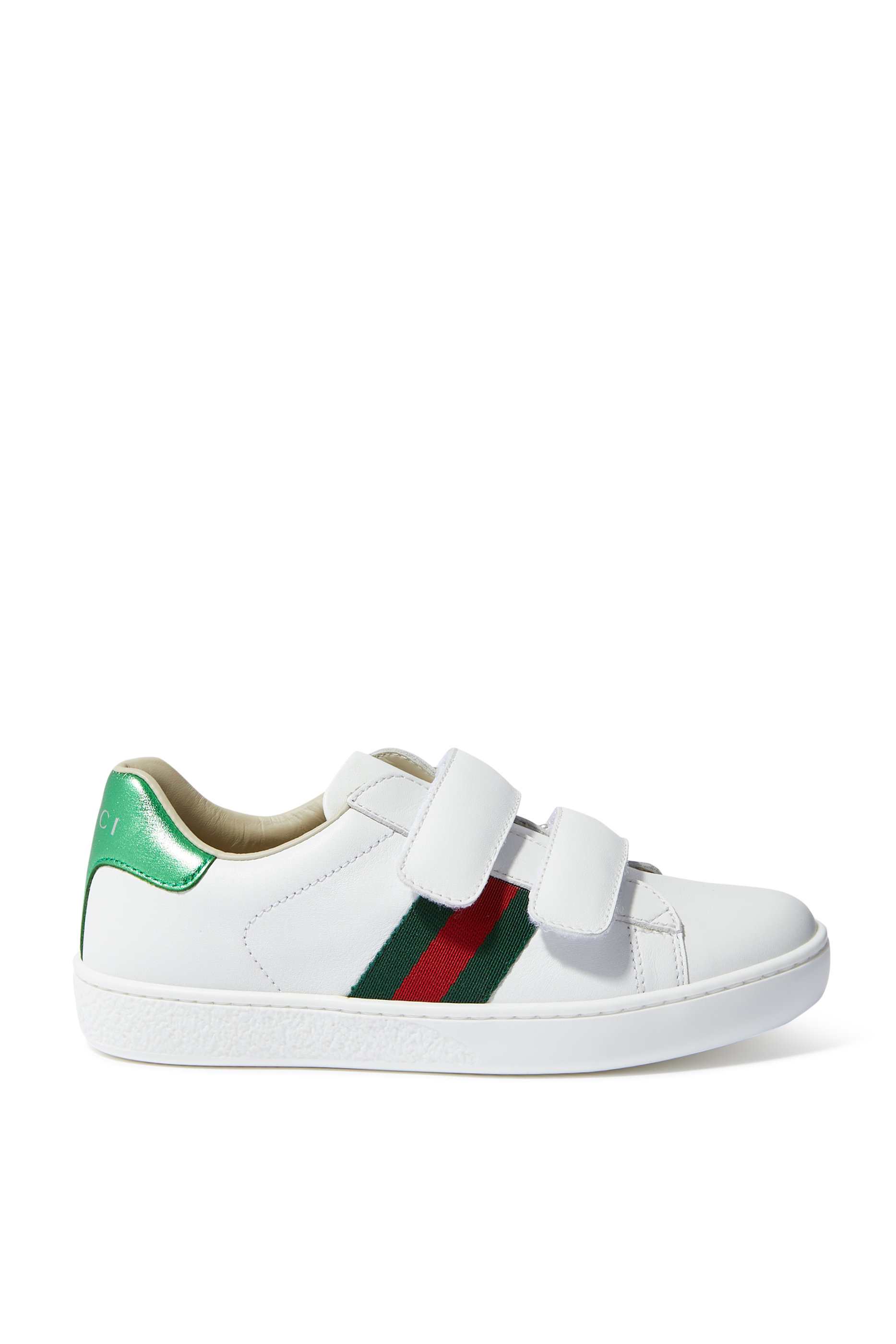 Buy Gucci Toddler Leather Sneaker With Web for Girl | Bloomingdale's UAE