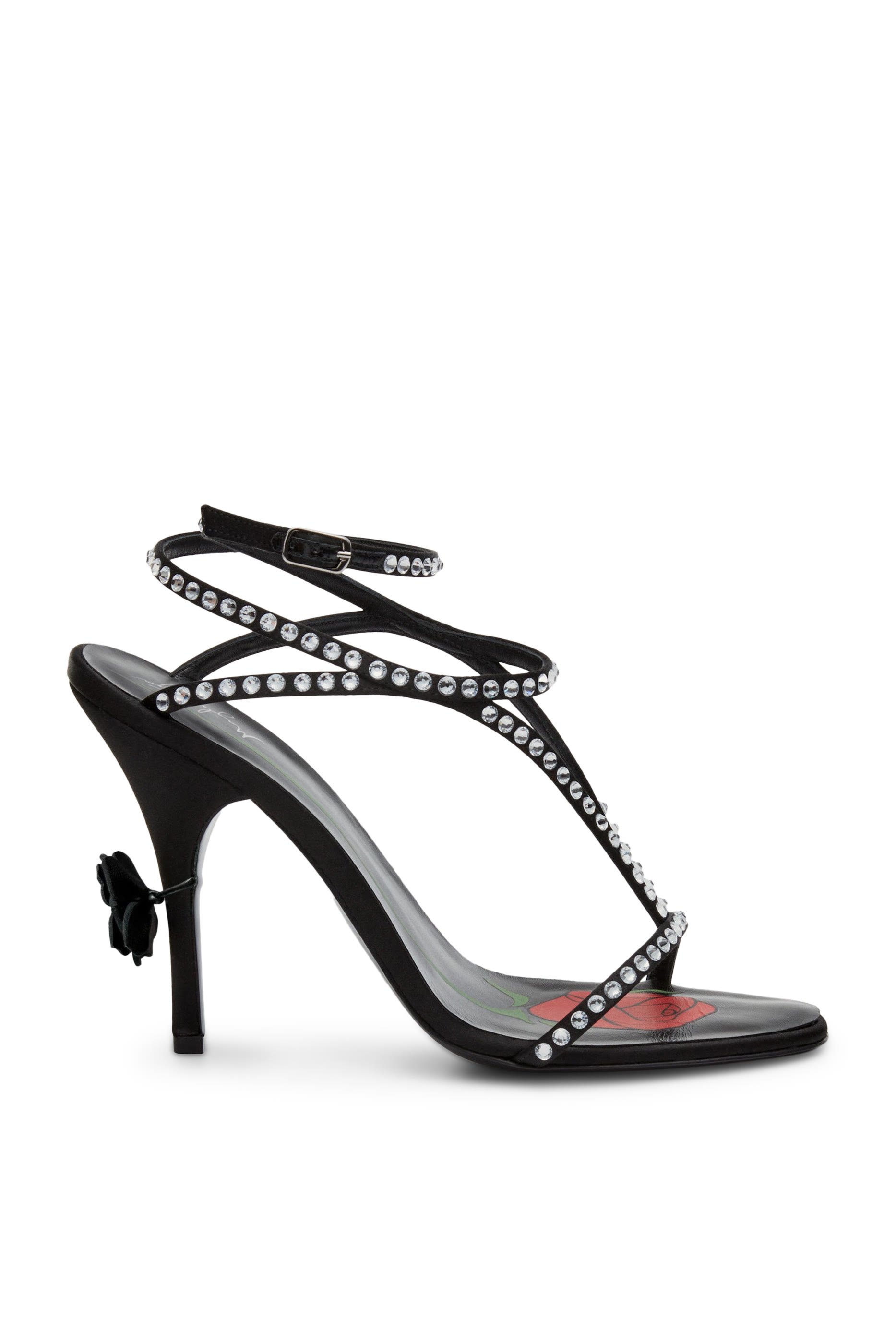 Crystal Embellished Satin Sandals