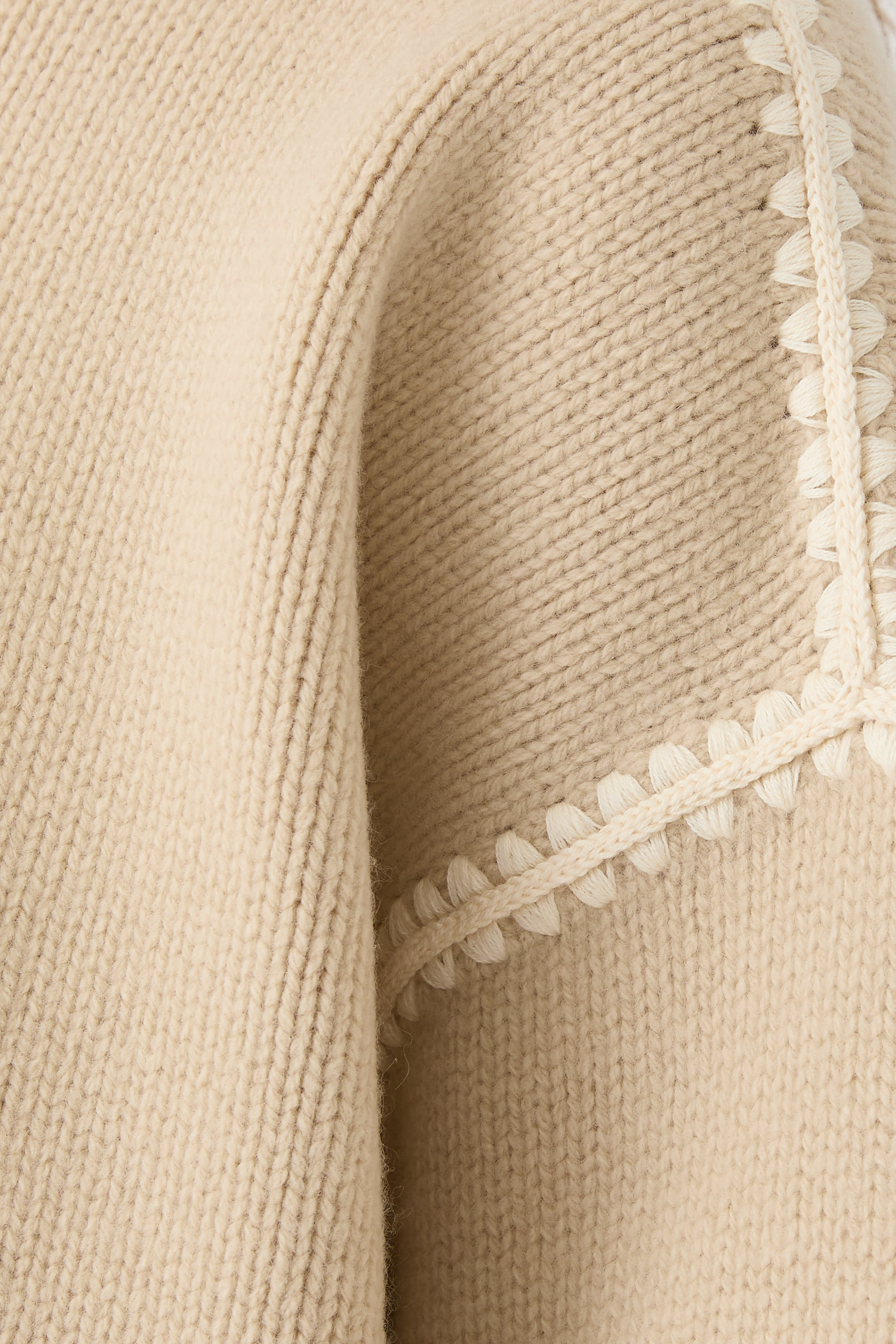 Embroidered Wool Cashmere Knit Sweater