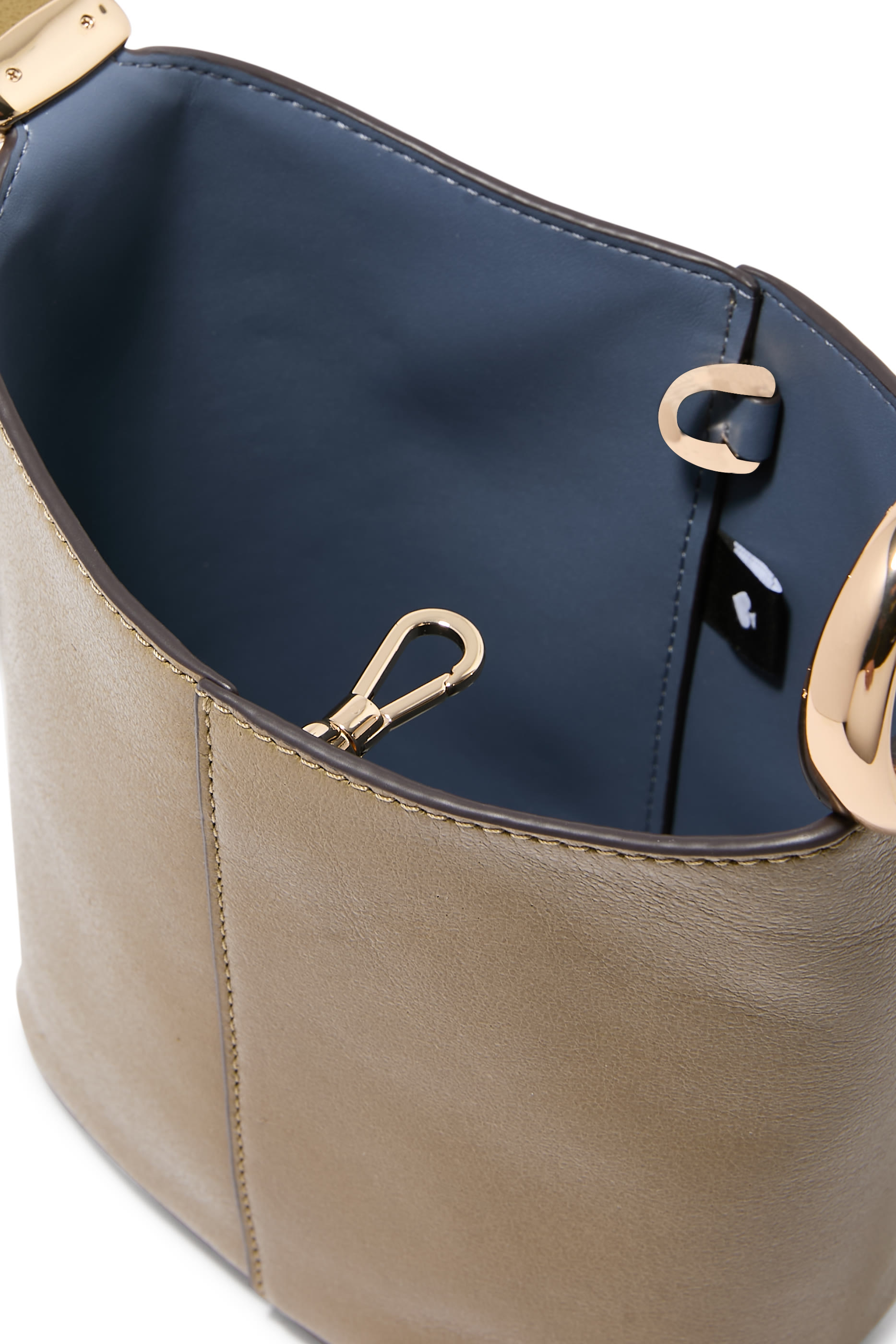 Halo Glazed Leather Mini Bucket Bag