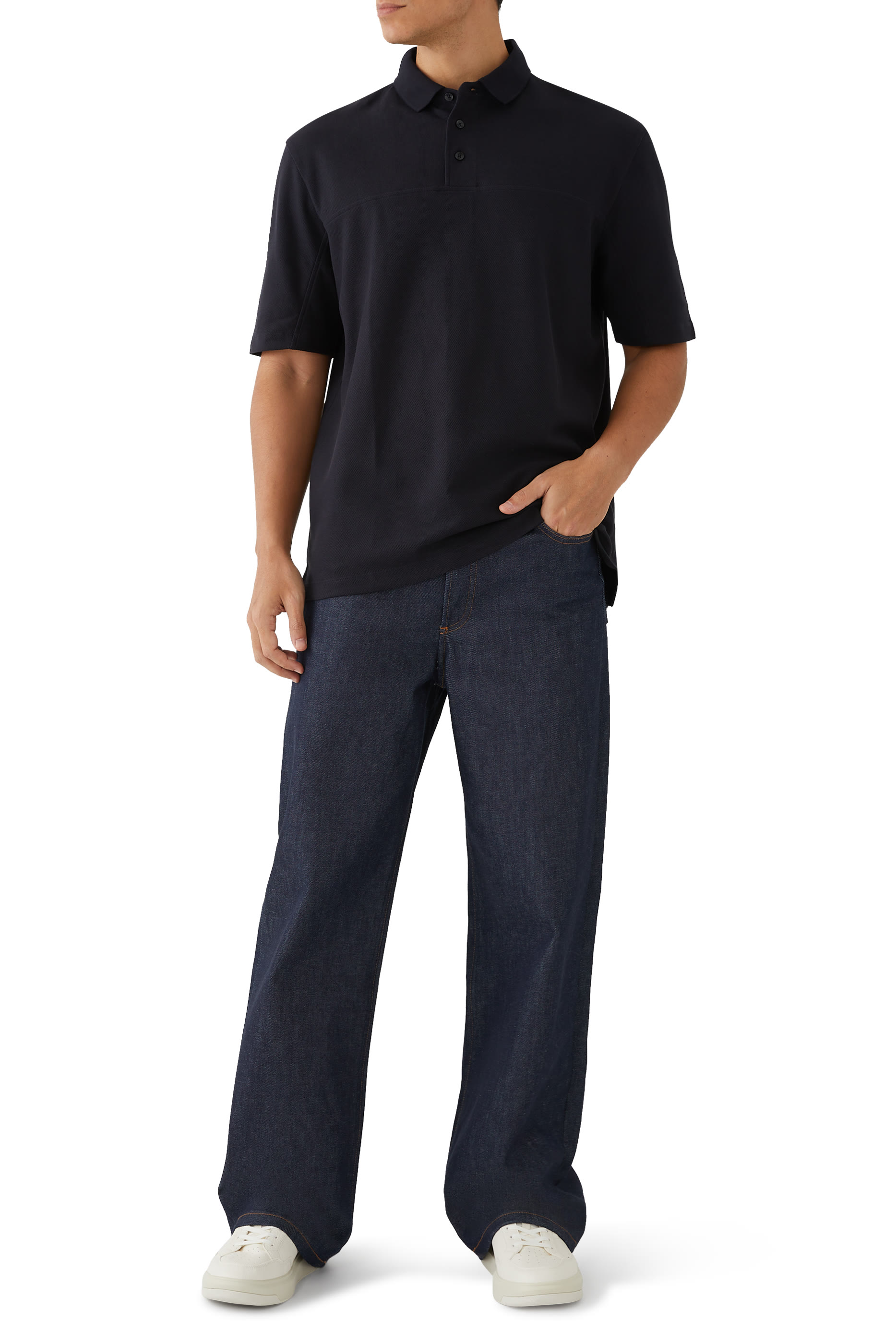 Logo Button-Down Polo Shirt