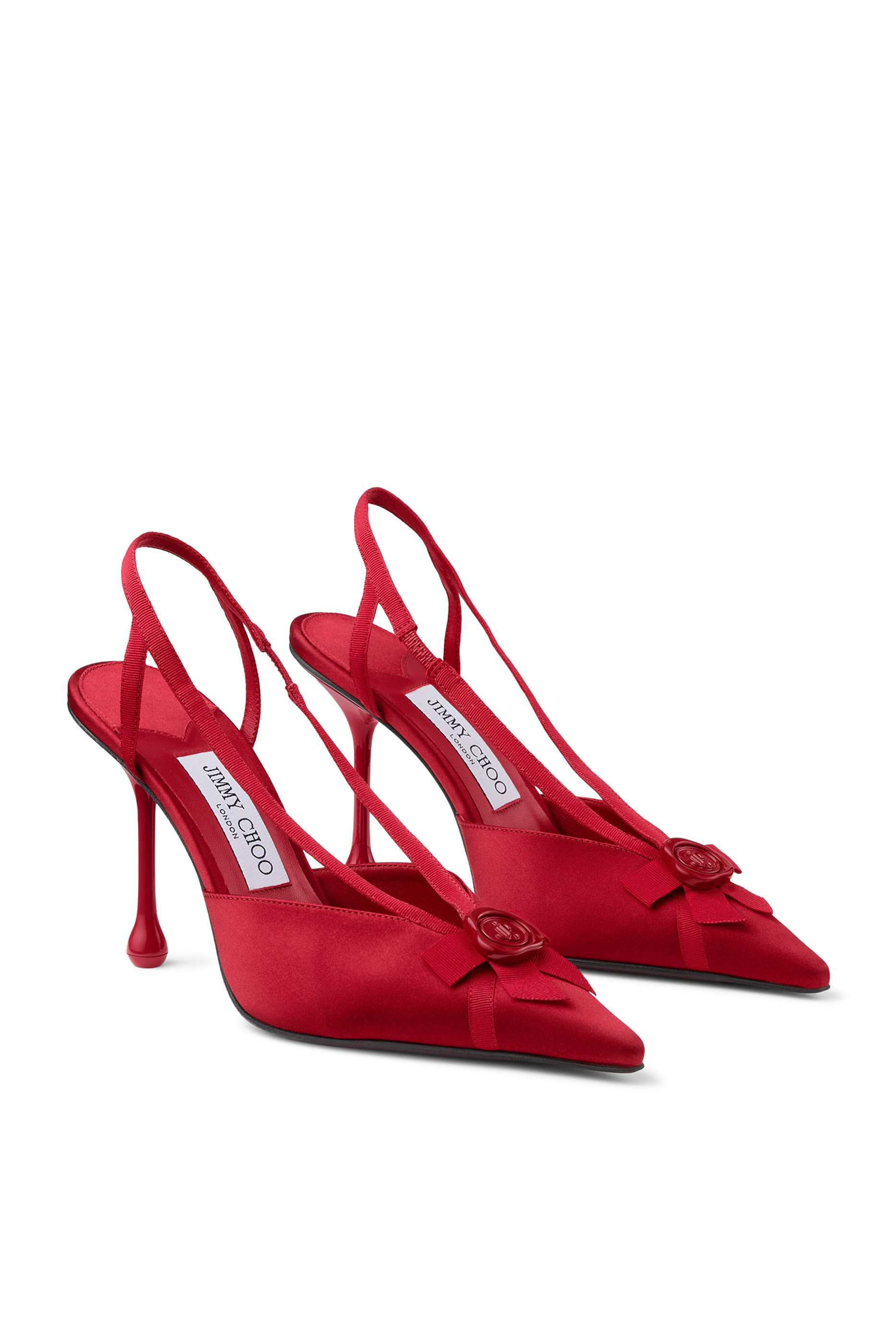 Satin And Grosgrain Slingbacks