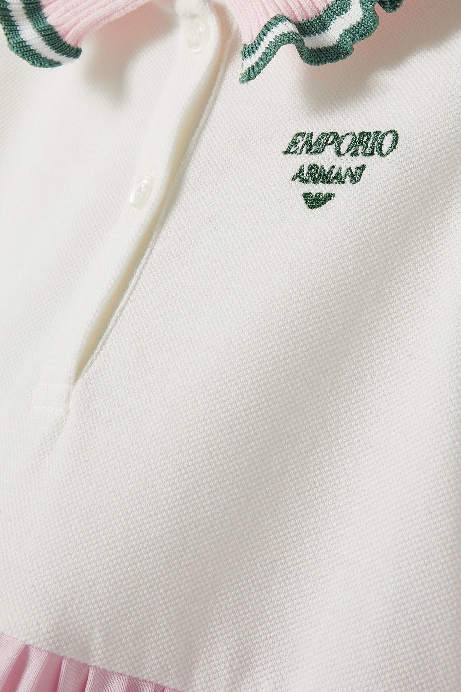 Kids Piqu&eacute; Dress with Polo-Shirt Collar & Pleated Skirt