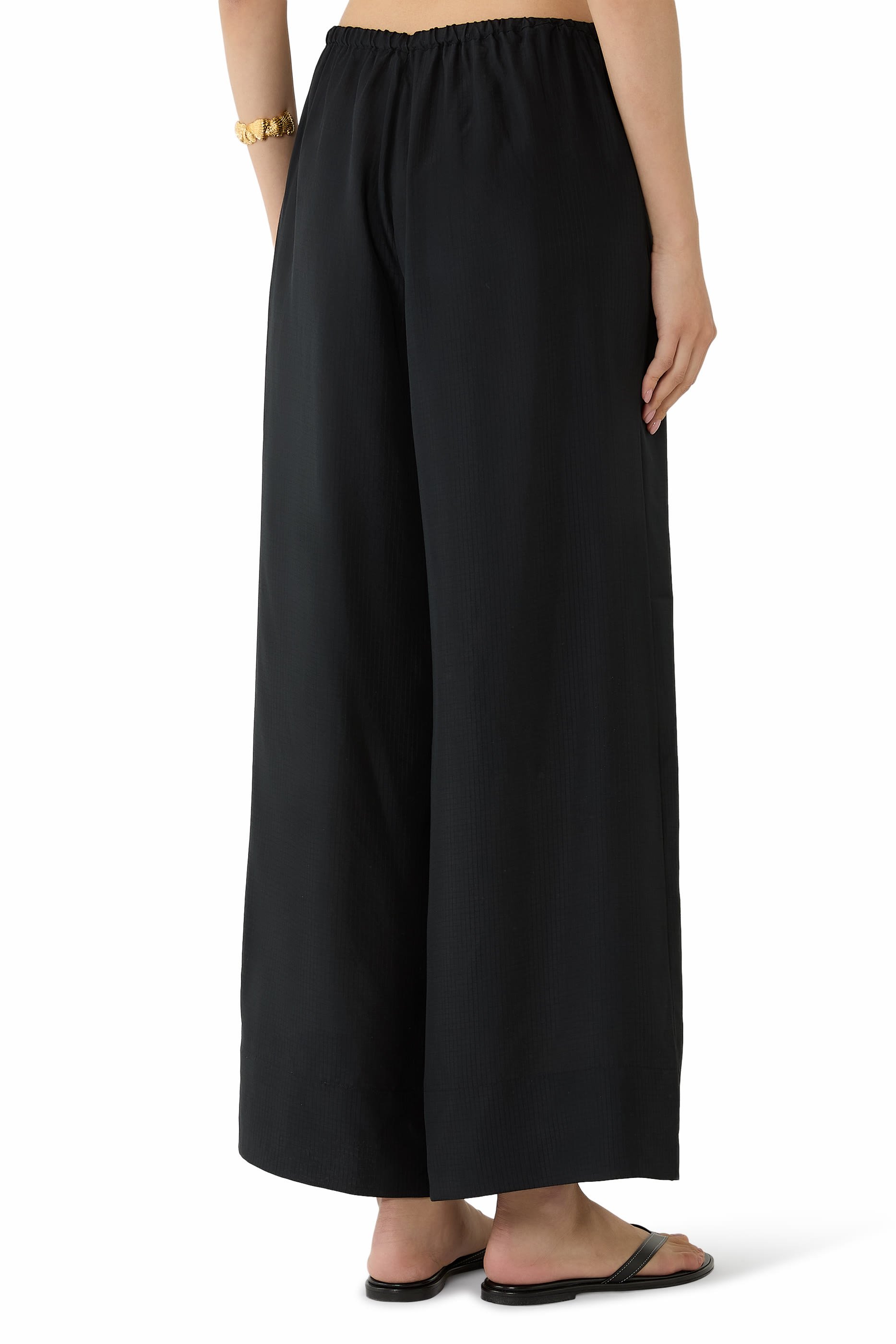 Silk Grid Relaxed Pants 