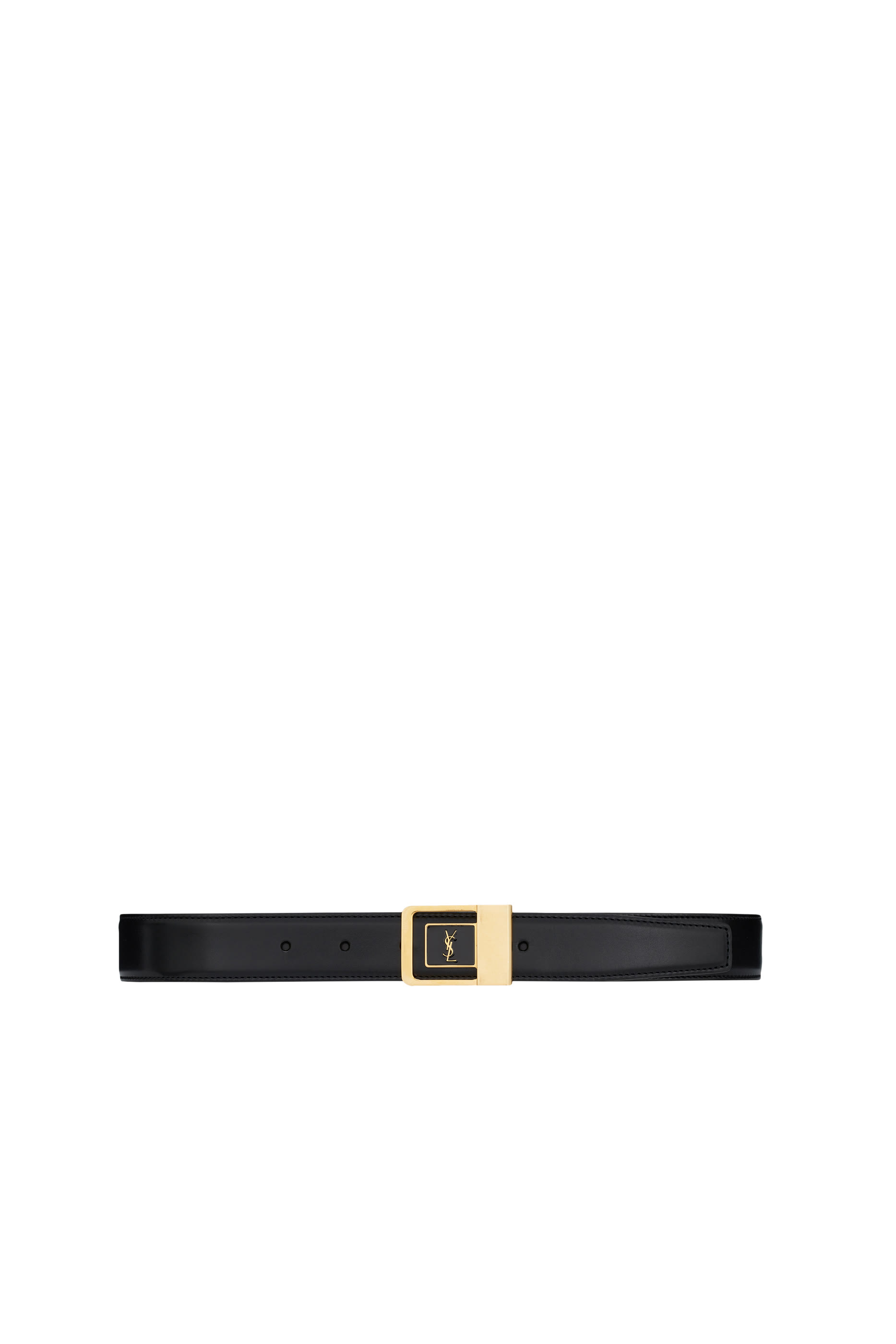 Monogram Buckle Leather Belt