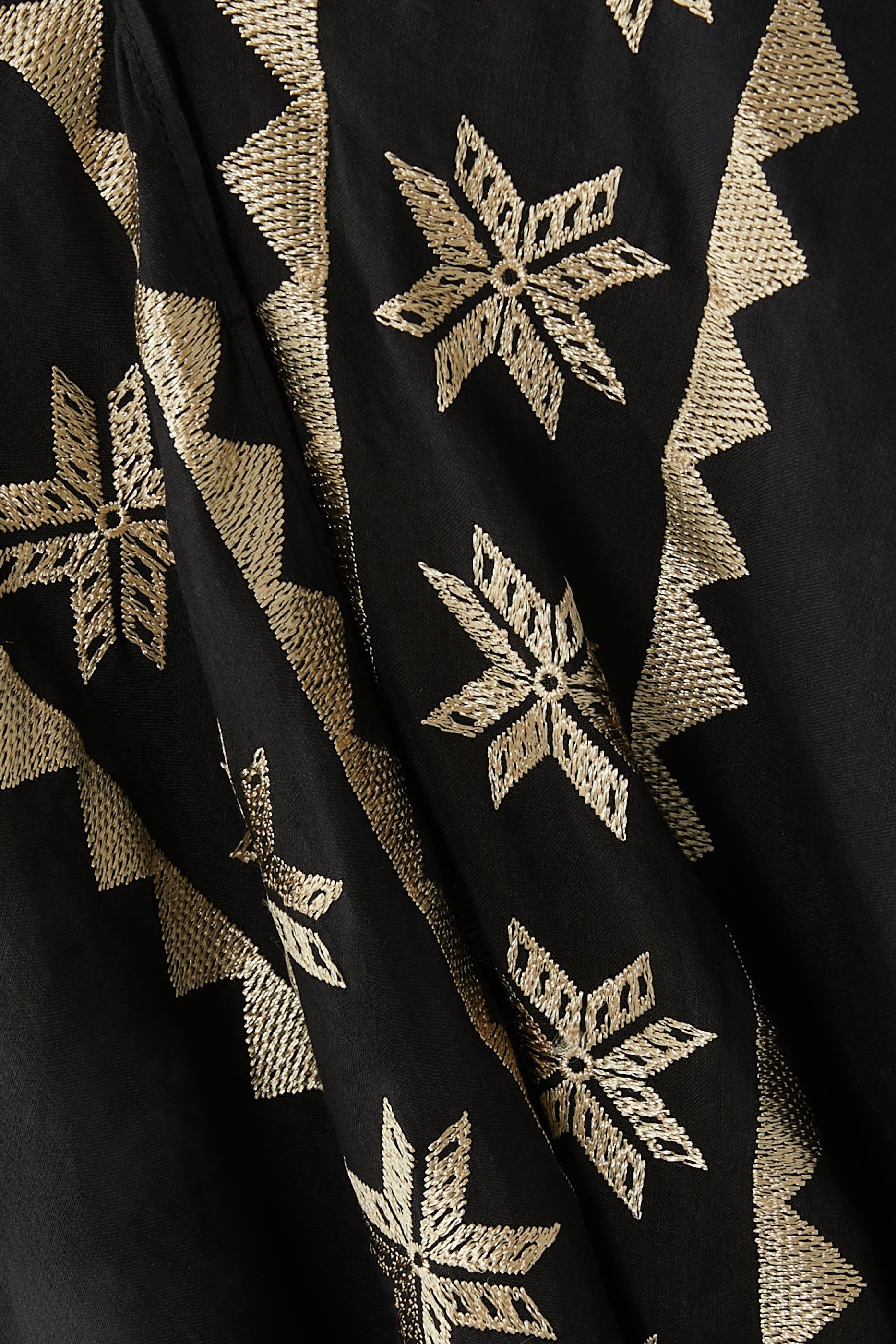 V-Neck Embroidered Midi Dress