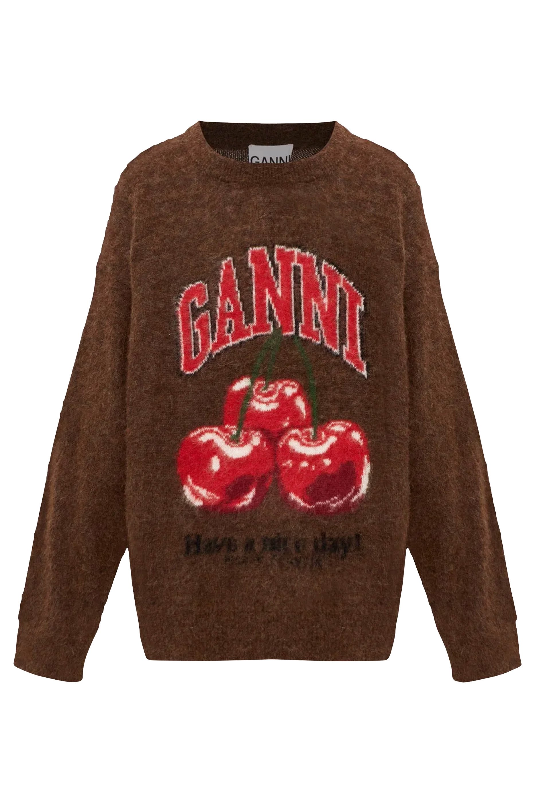 Brushed Alpaca Graphic Oversized Sweater