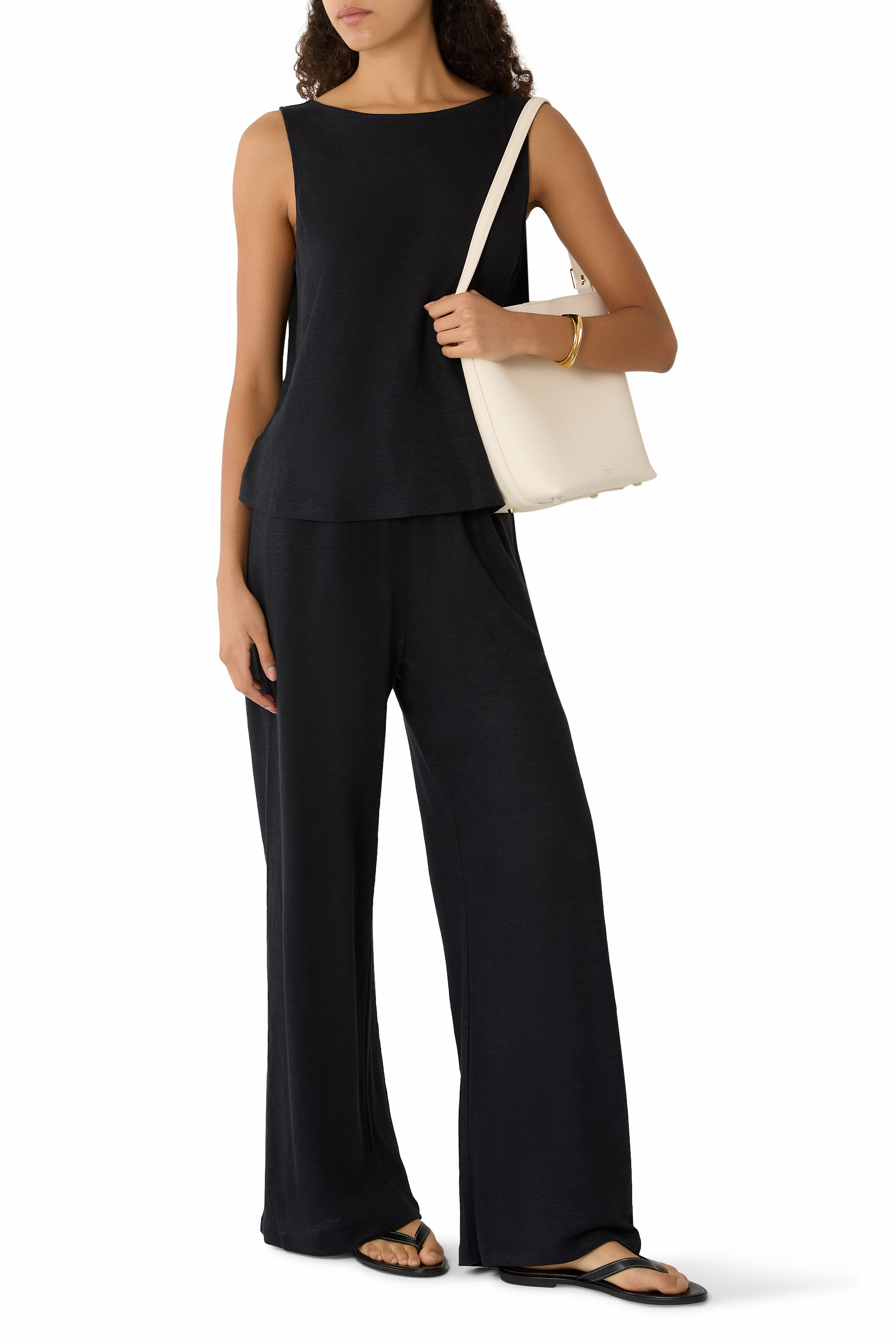 Organic Linen Knit High-Waisted Pants