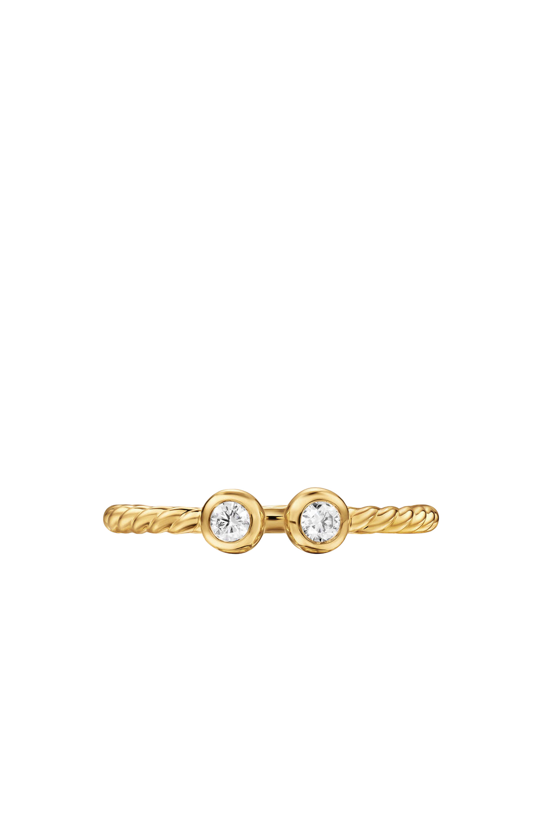 Petite Modern Renaissance® Open Round Ring, 18K Yellow Gold & Diamonds