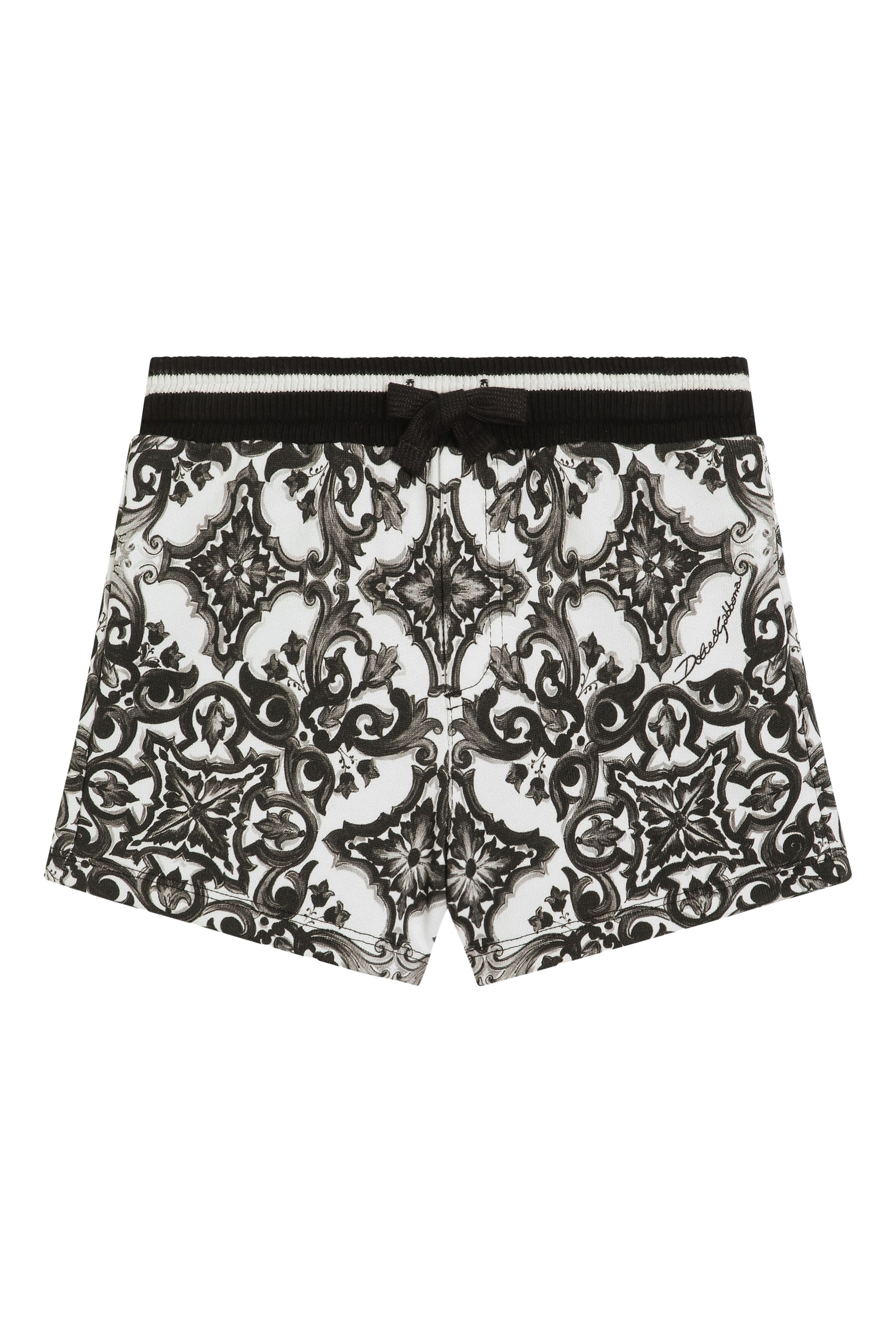 Kids Majolica-Print Fleece Bermuda Shorts