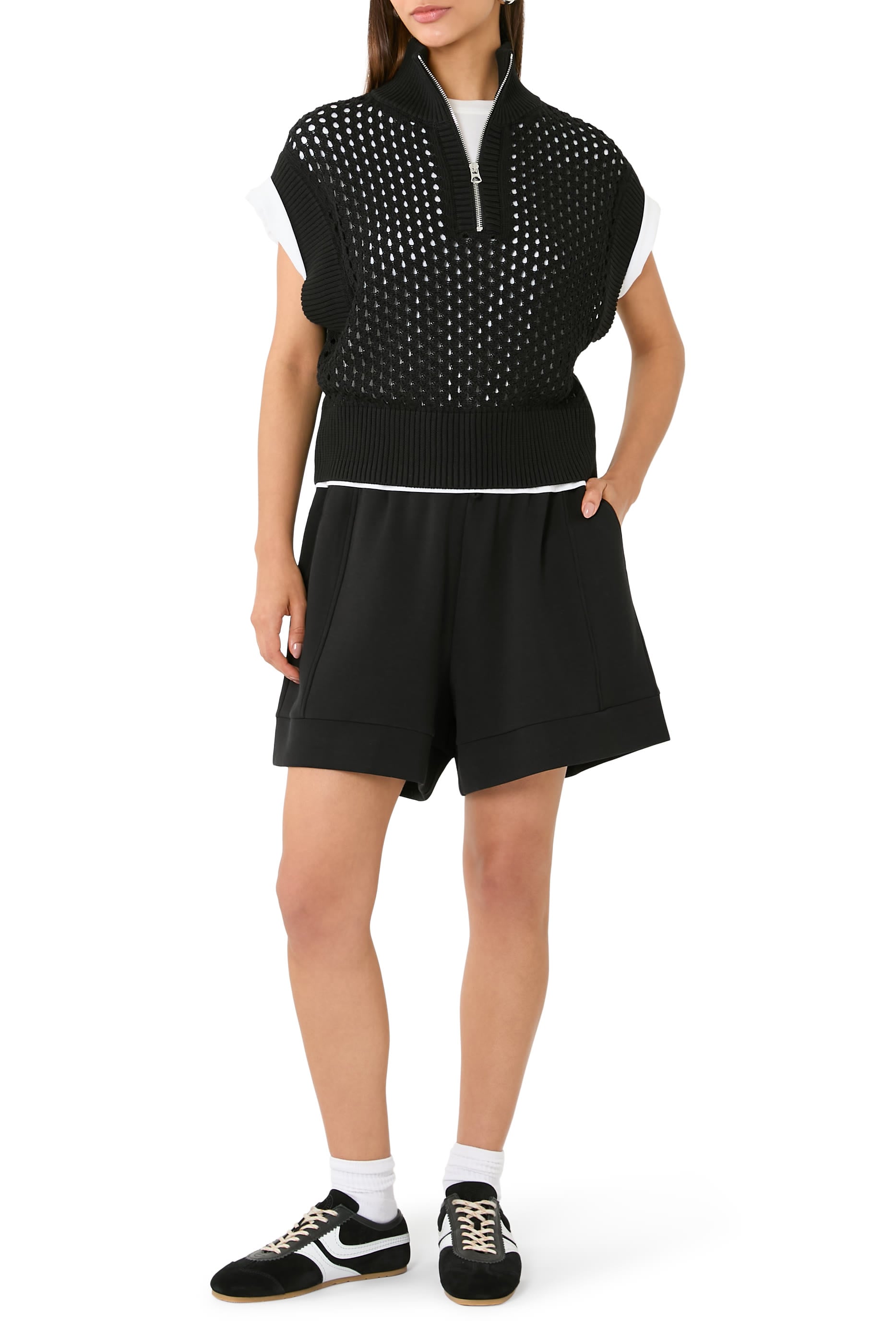 Gaines Half-Zip Knit Vest 