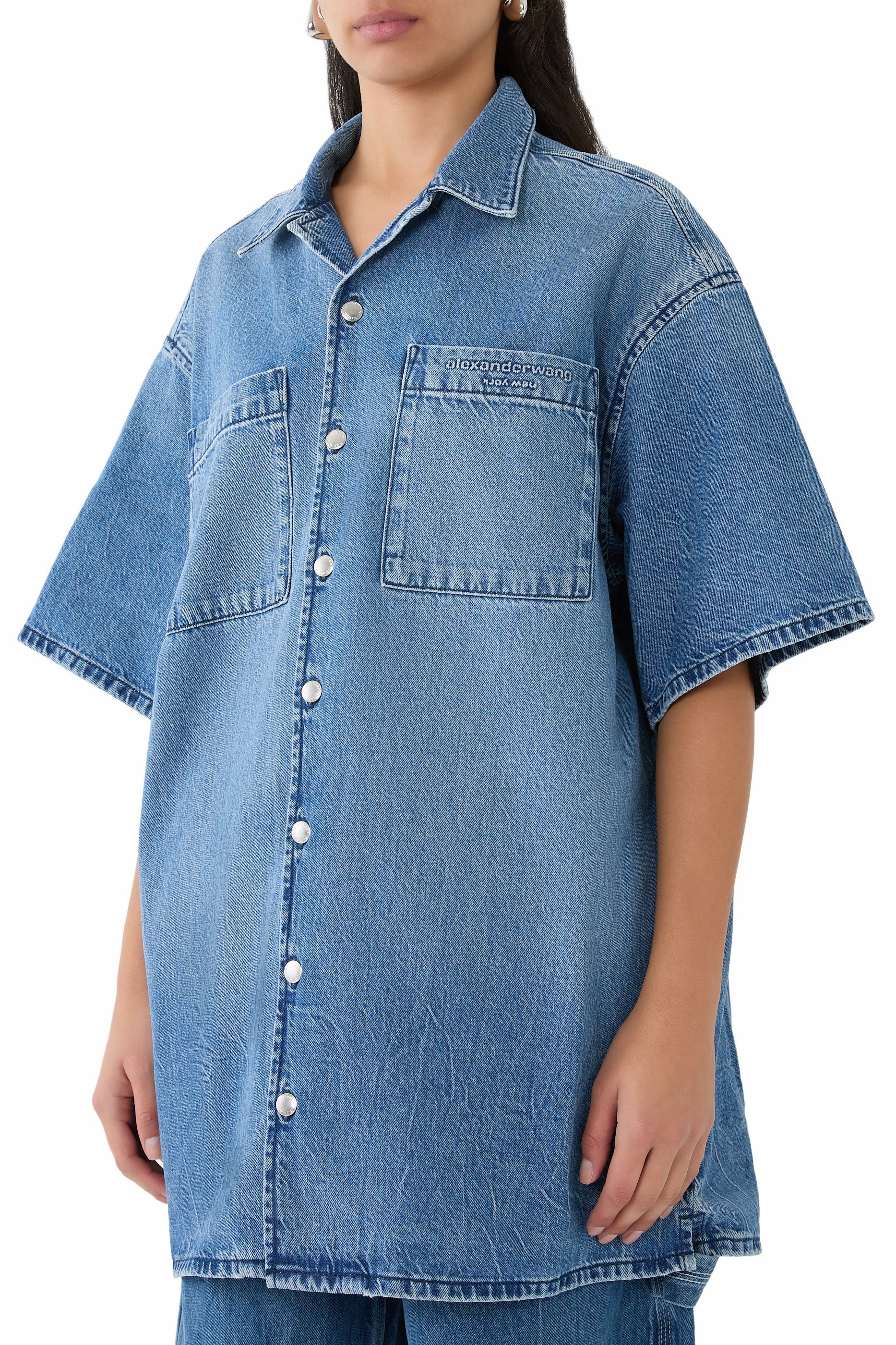 Boxy Denim Shirt Dress