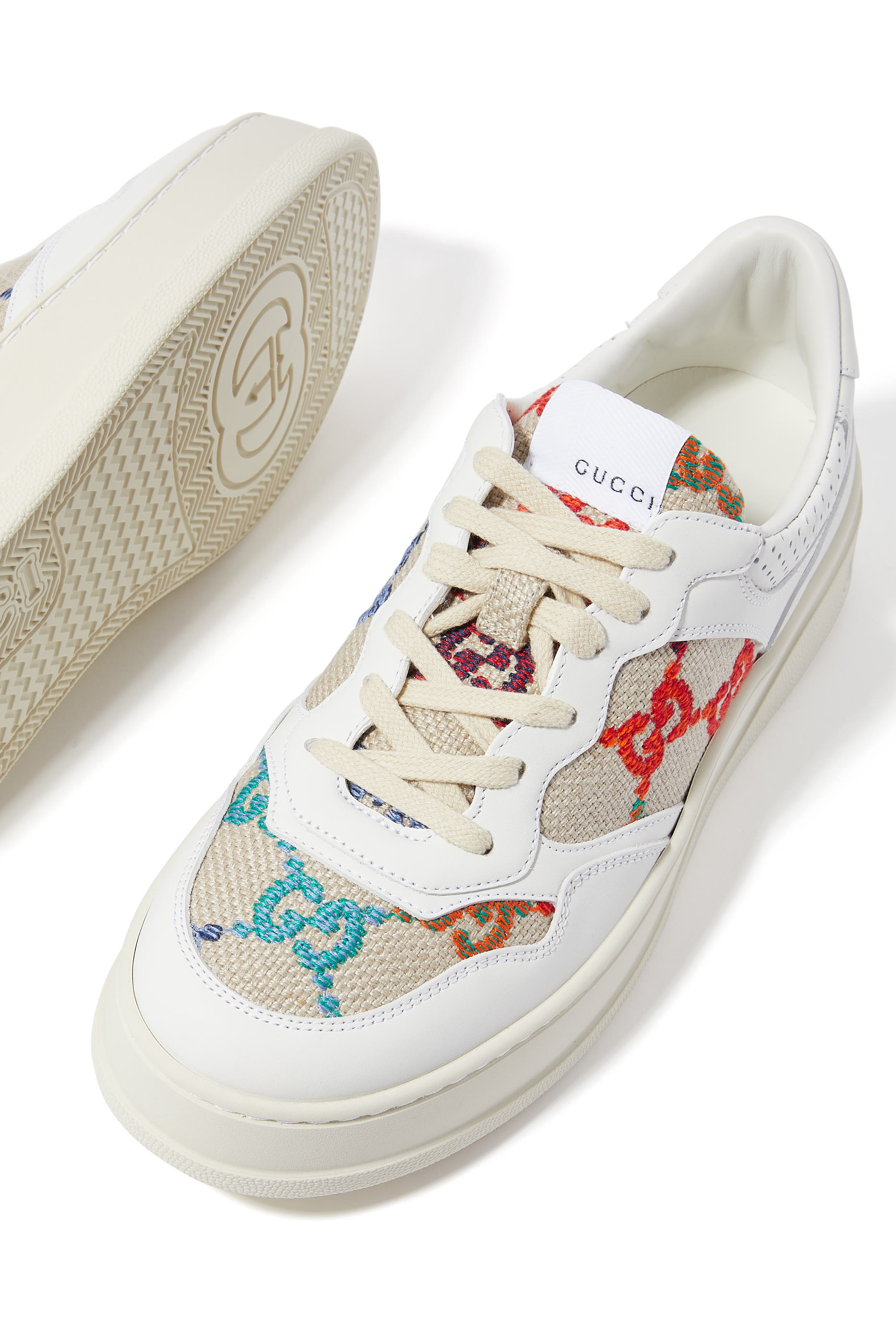 GG Leather Flatform Sneakers