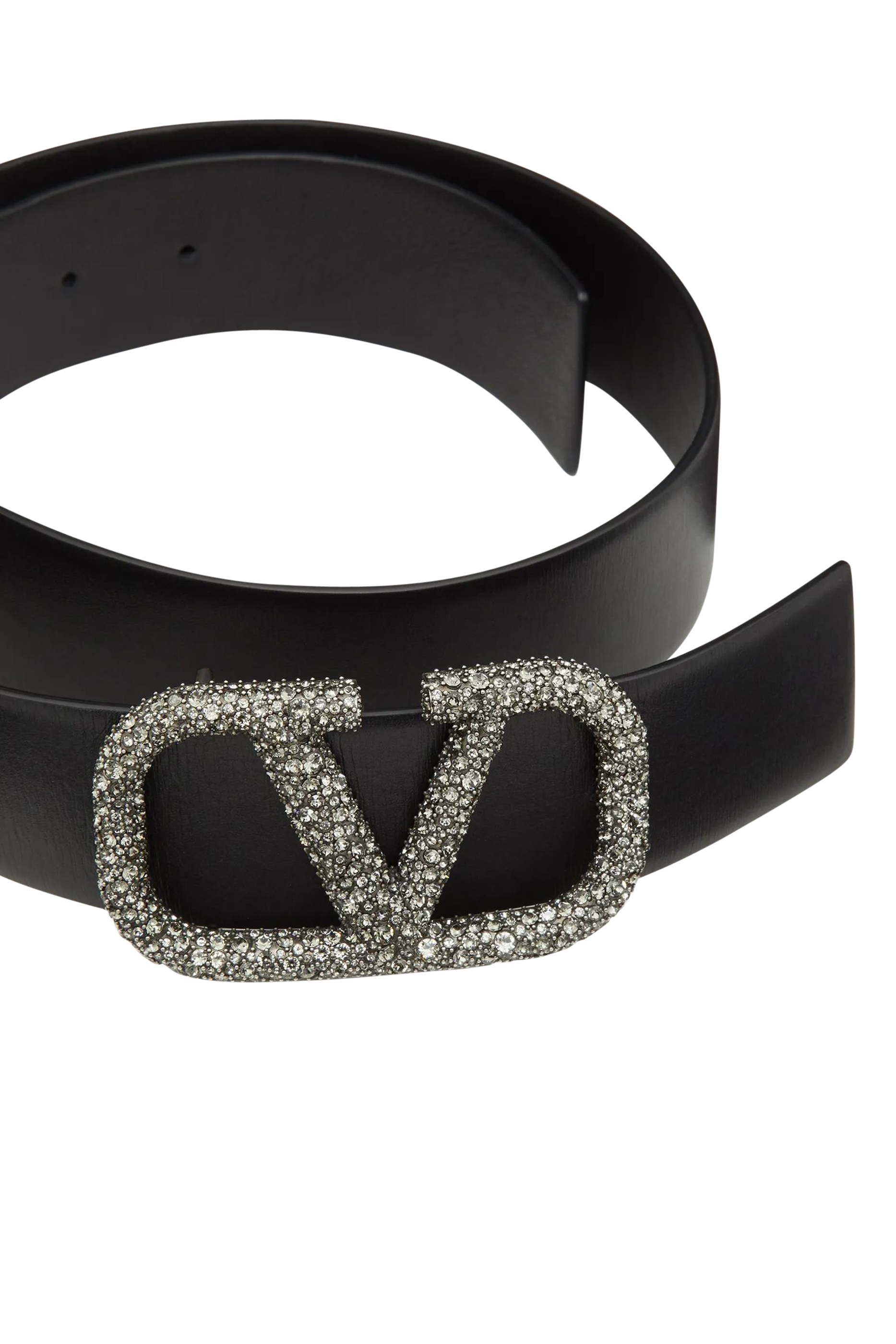 Crystal-Embellished VLogo Belt