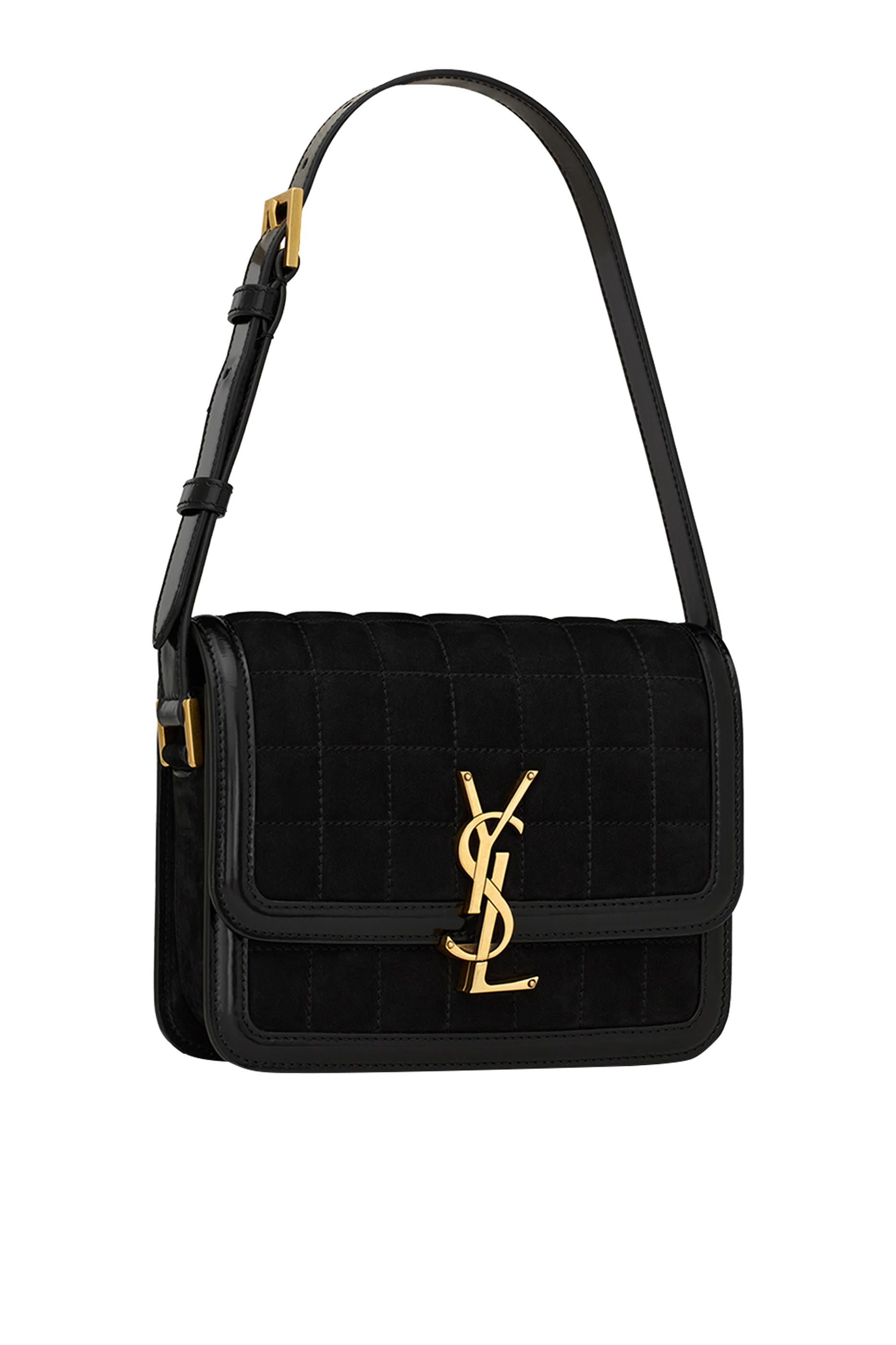 Small Solferino Quilted Suede Satchel