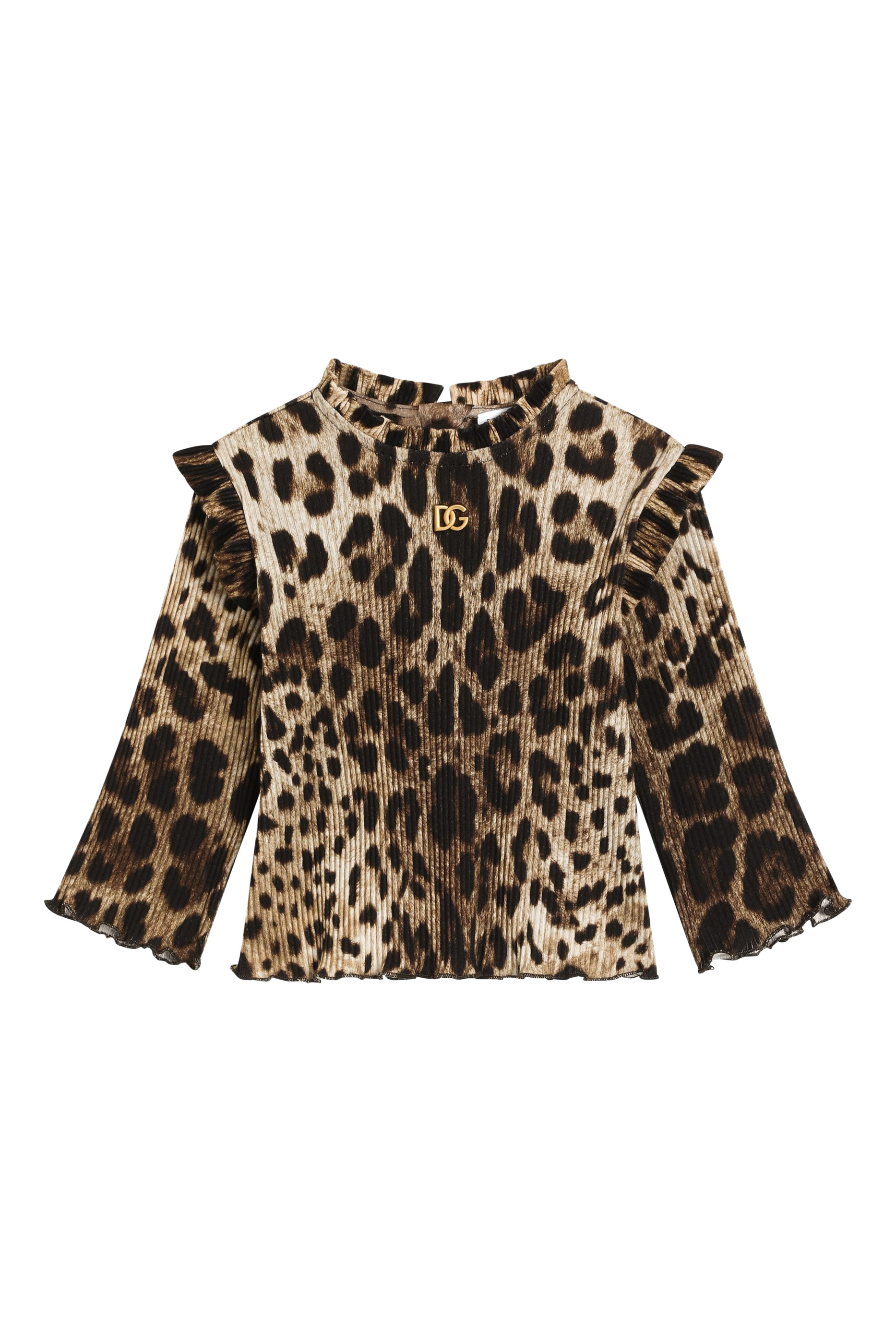 Kids Leopard-Print Ribbed T-Shirt