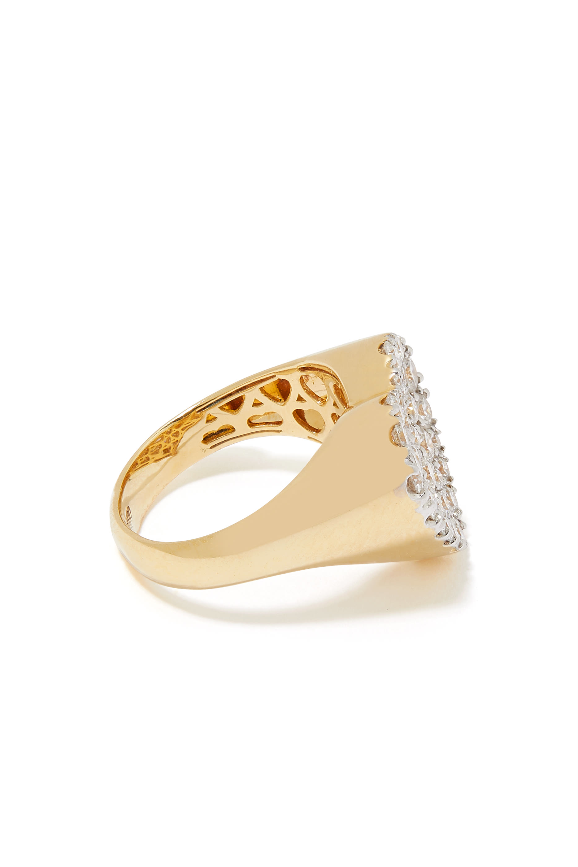 Heart Pinky Ring, 18k Yellow Gold & Diamonds