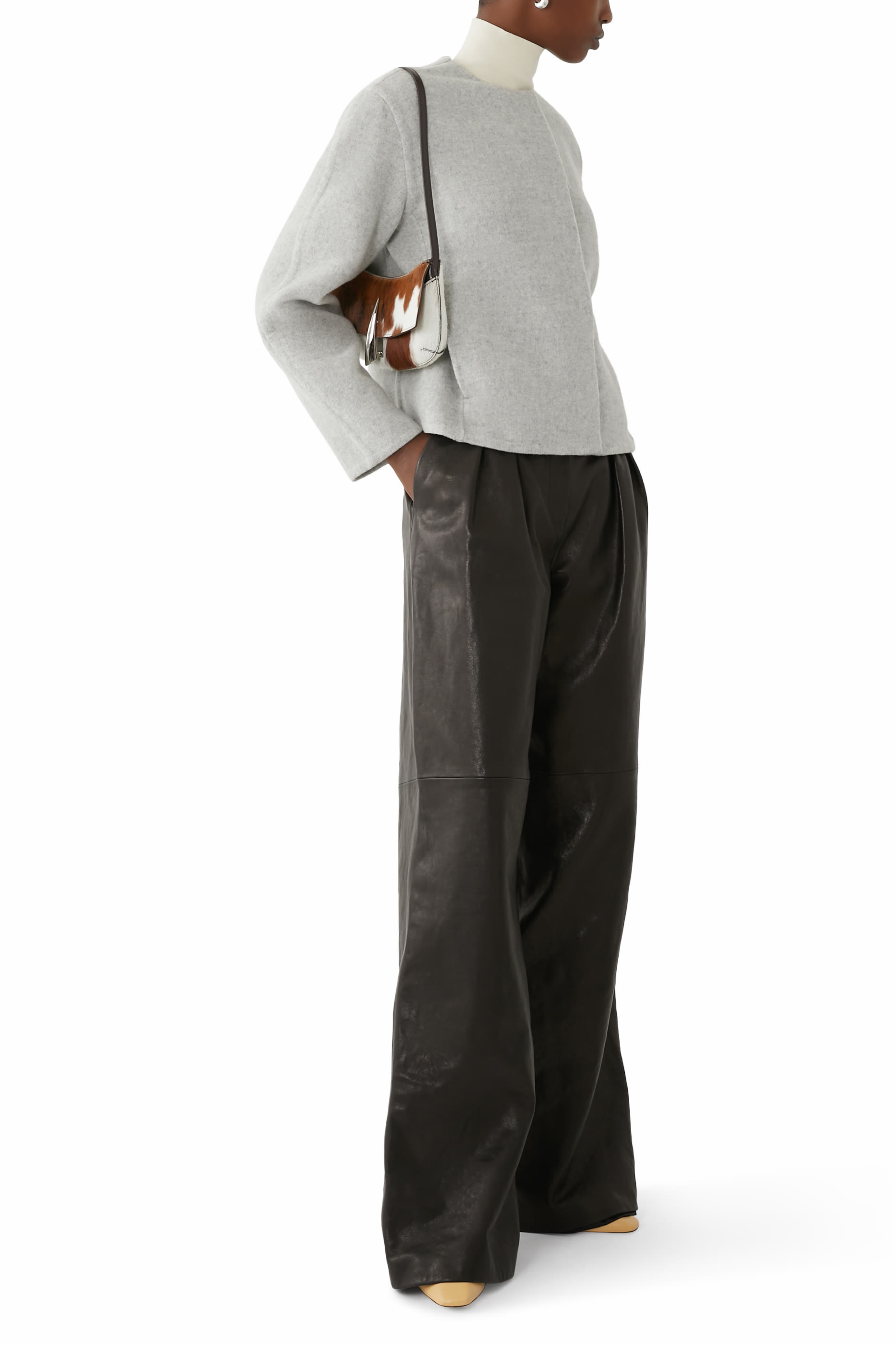 Italian Wool-Blend Collarless Jacket