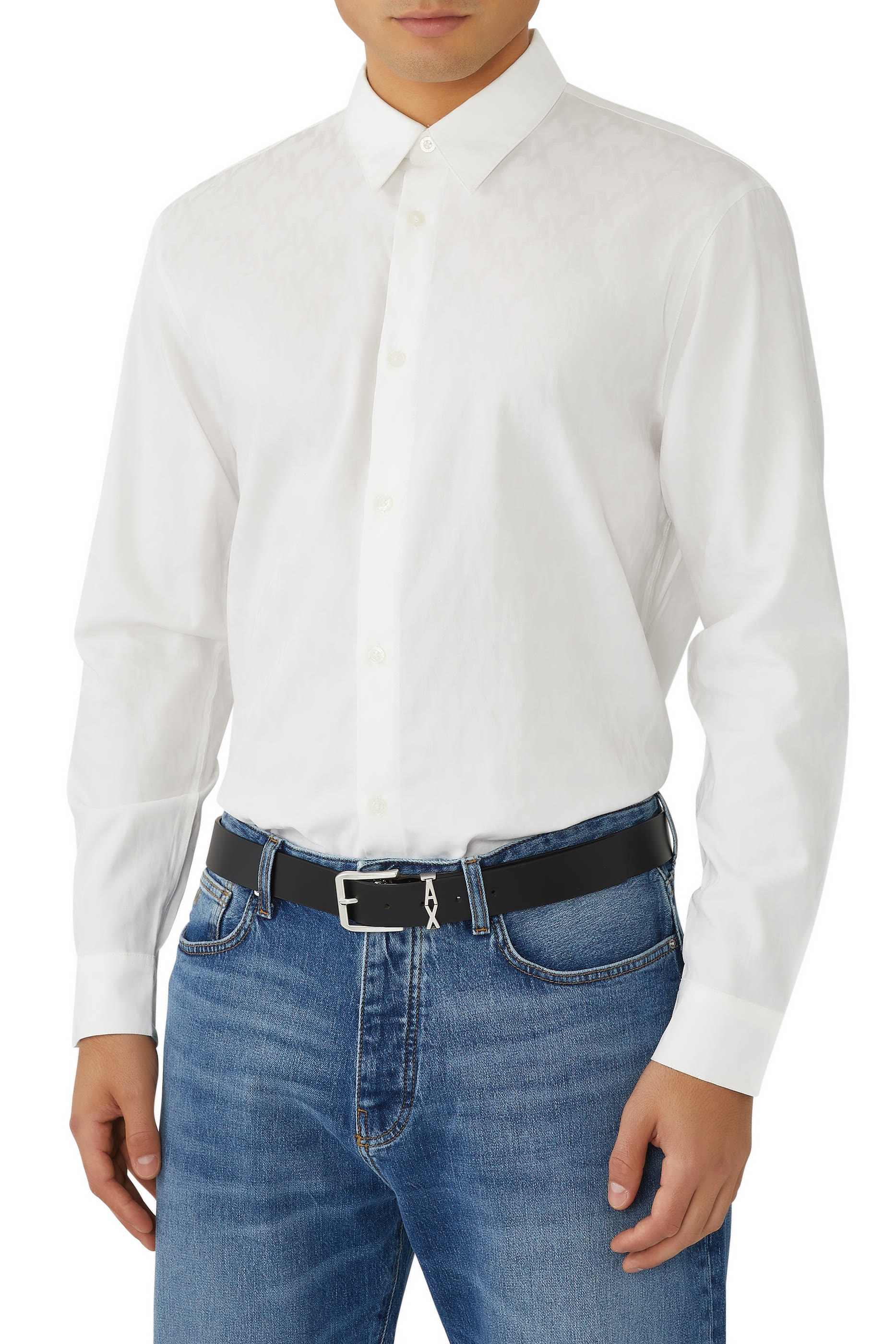 AX Logo Leather Belt