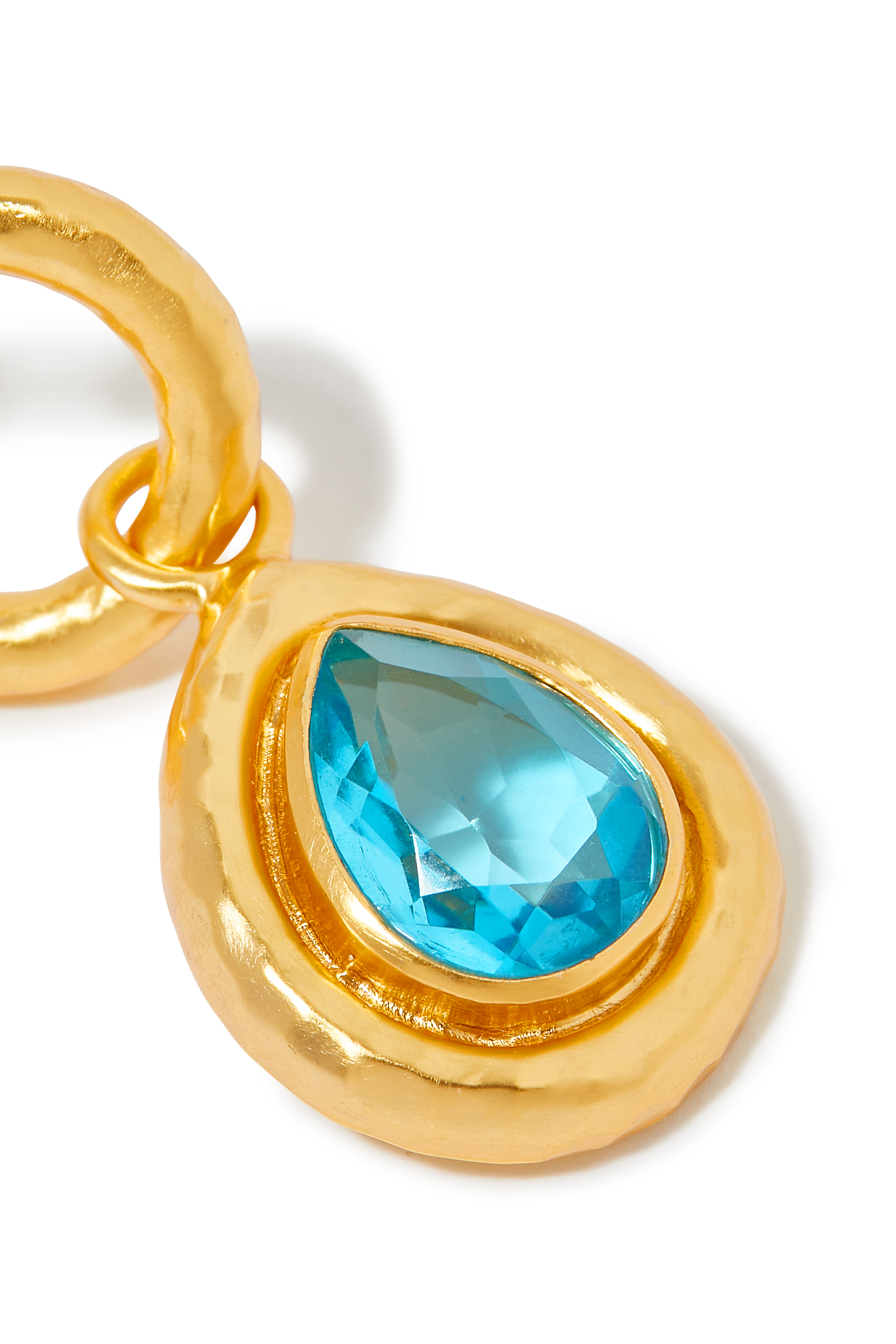 Ines Earrings, 24k Yellow Gold-Plated Brass & Turquoise