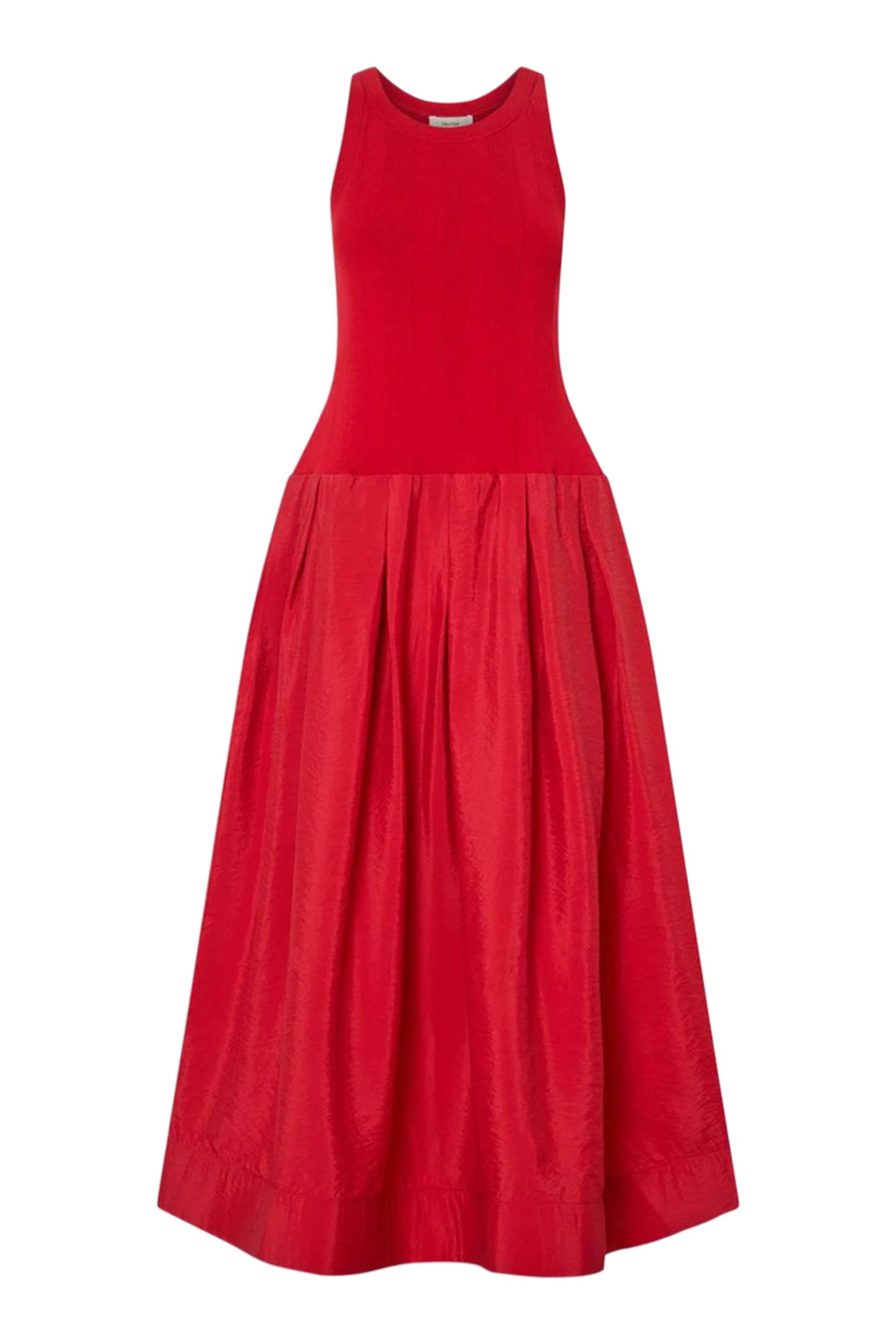  Knit Bodice Midi Dress