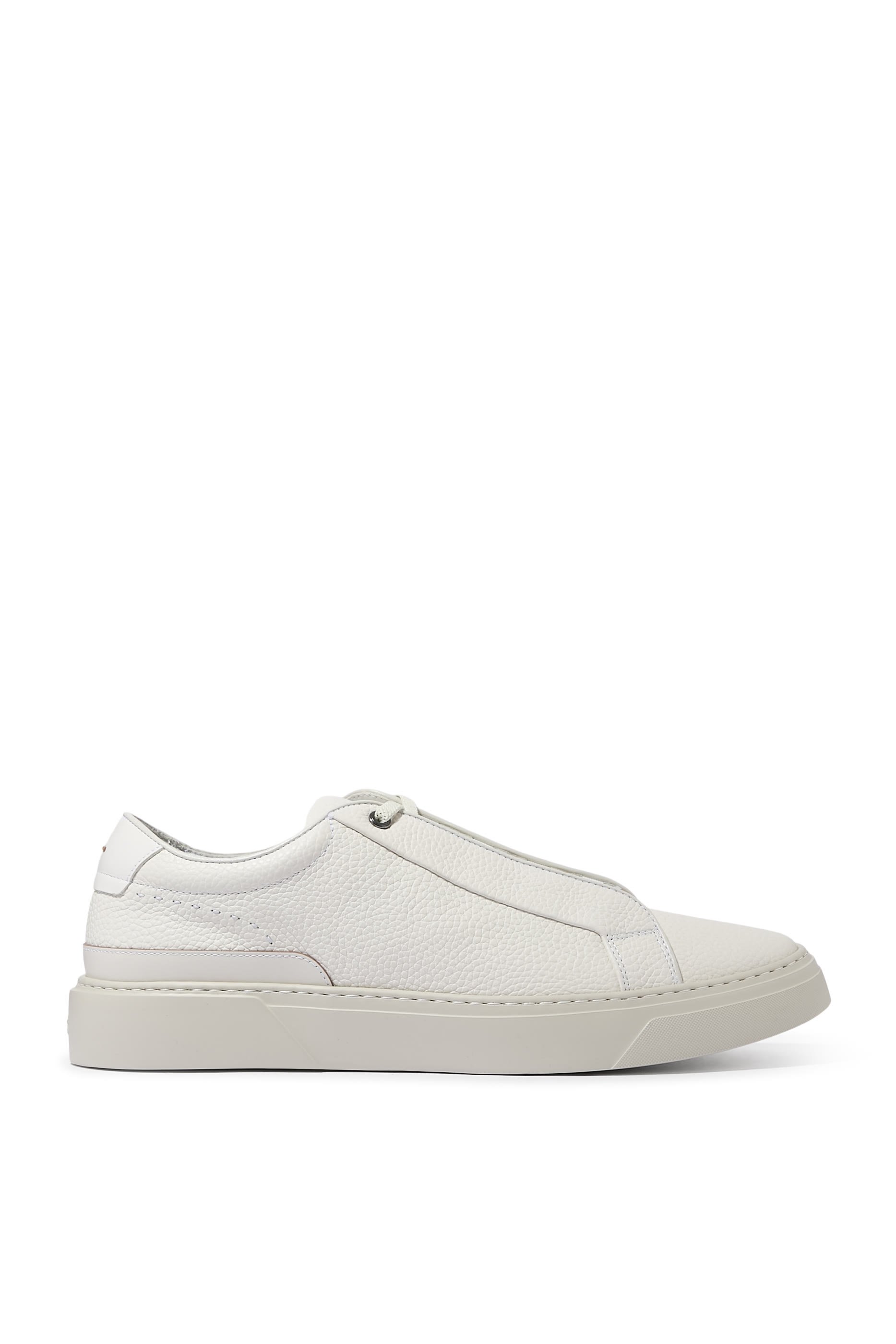  Gary Trainers in Grained Leather with Signature Trims