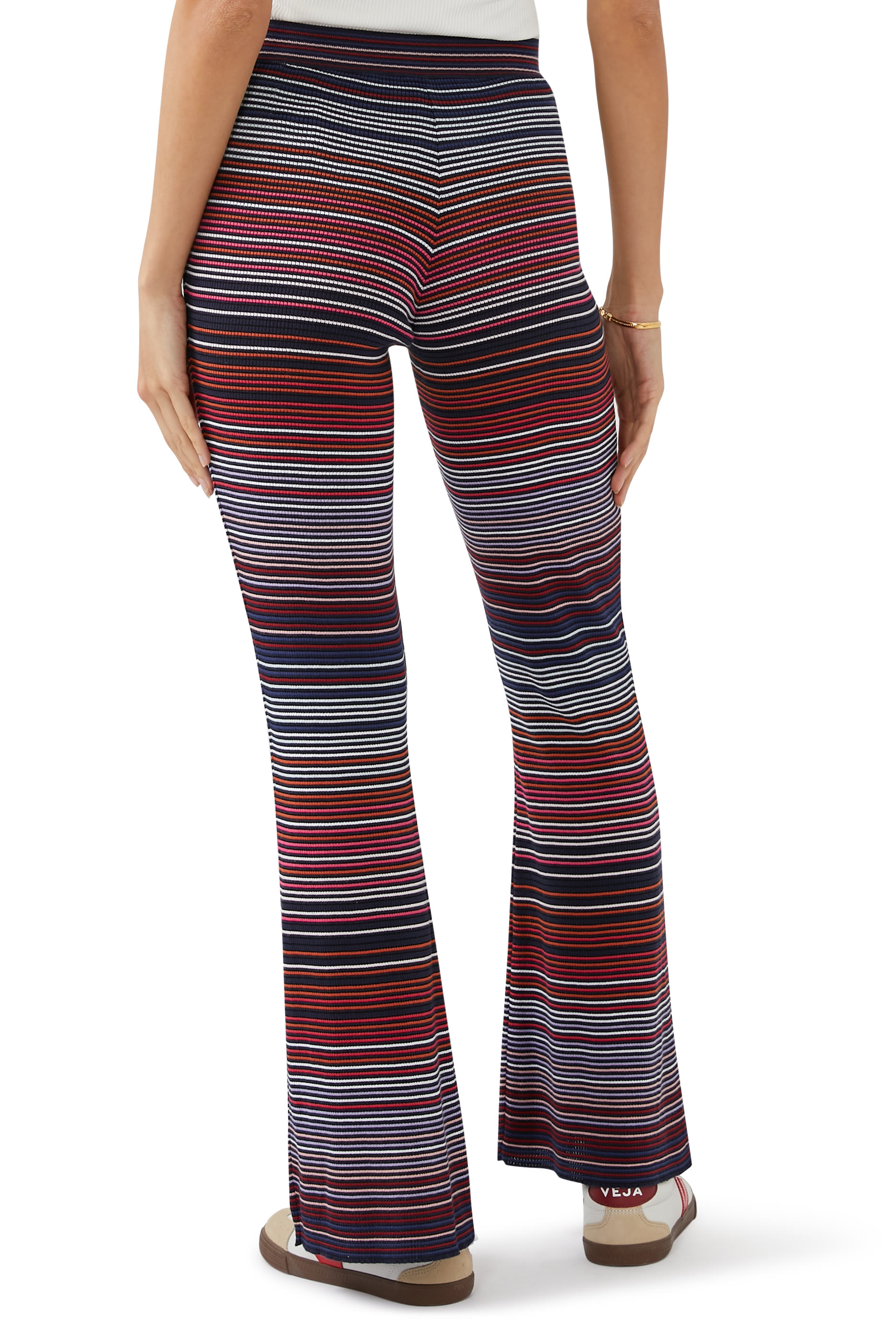 Striped Cotton Flare Pants