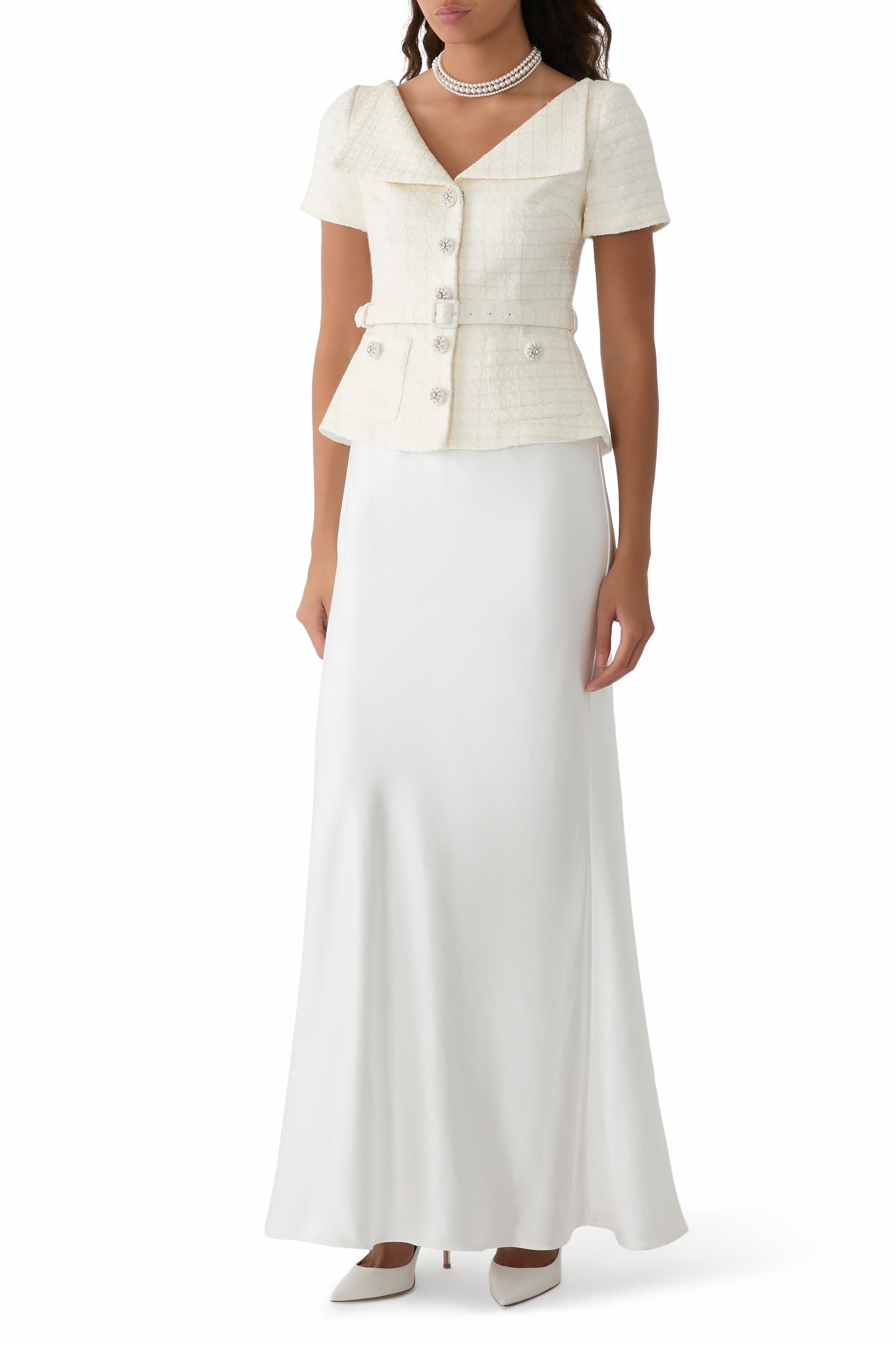 Tailored Crepe Maxi Dress