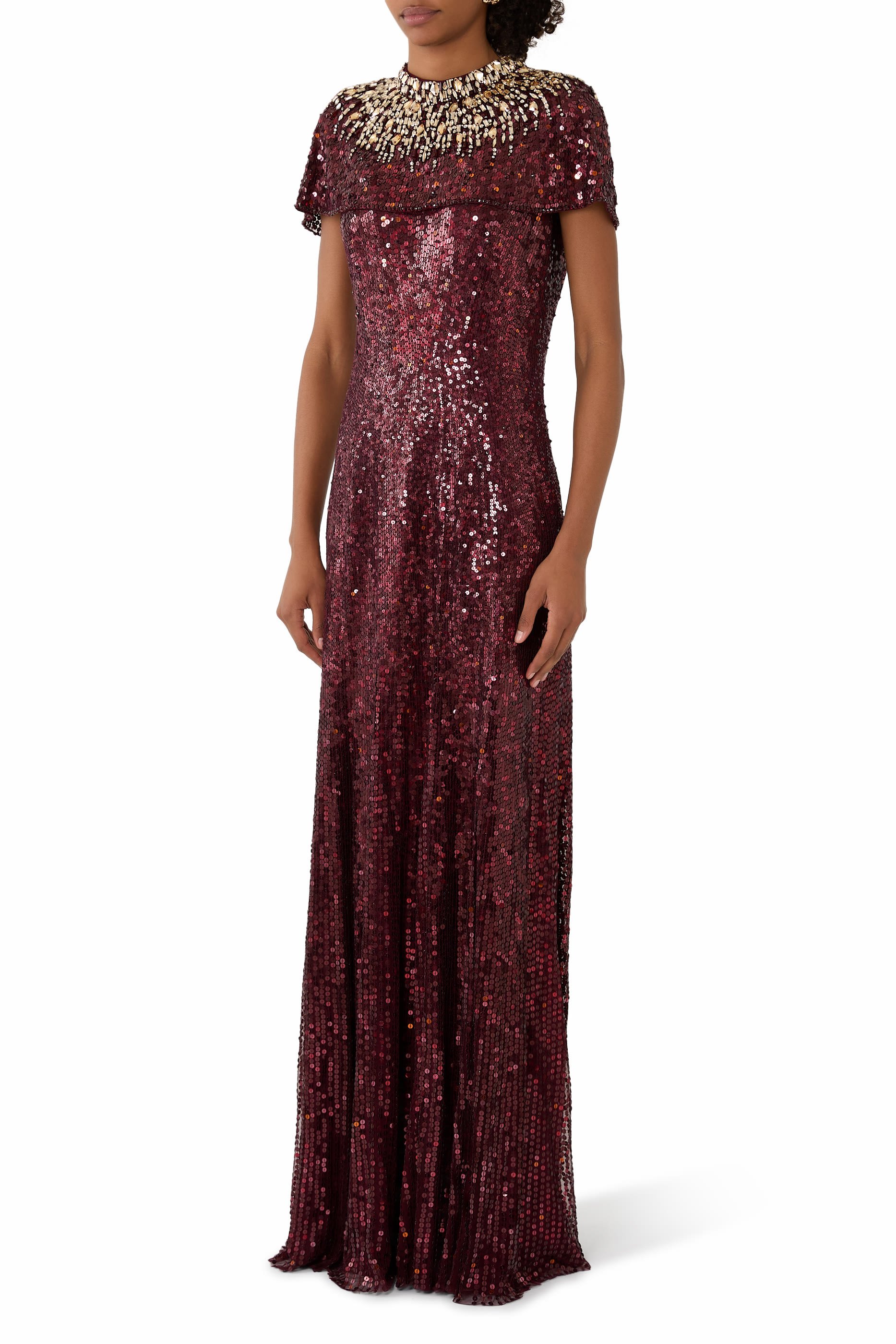 Radiant Cape Sleeve Gown