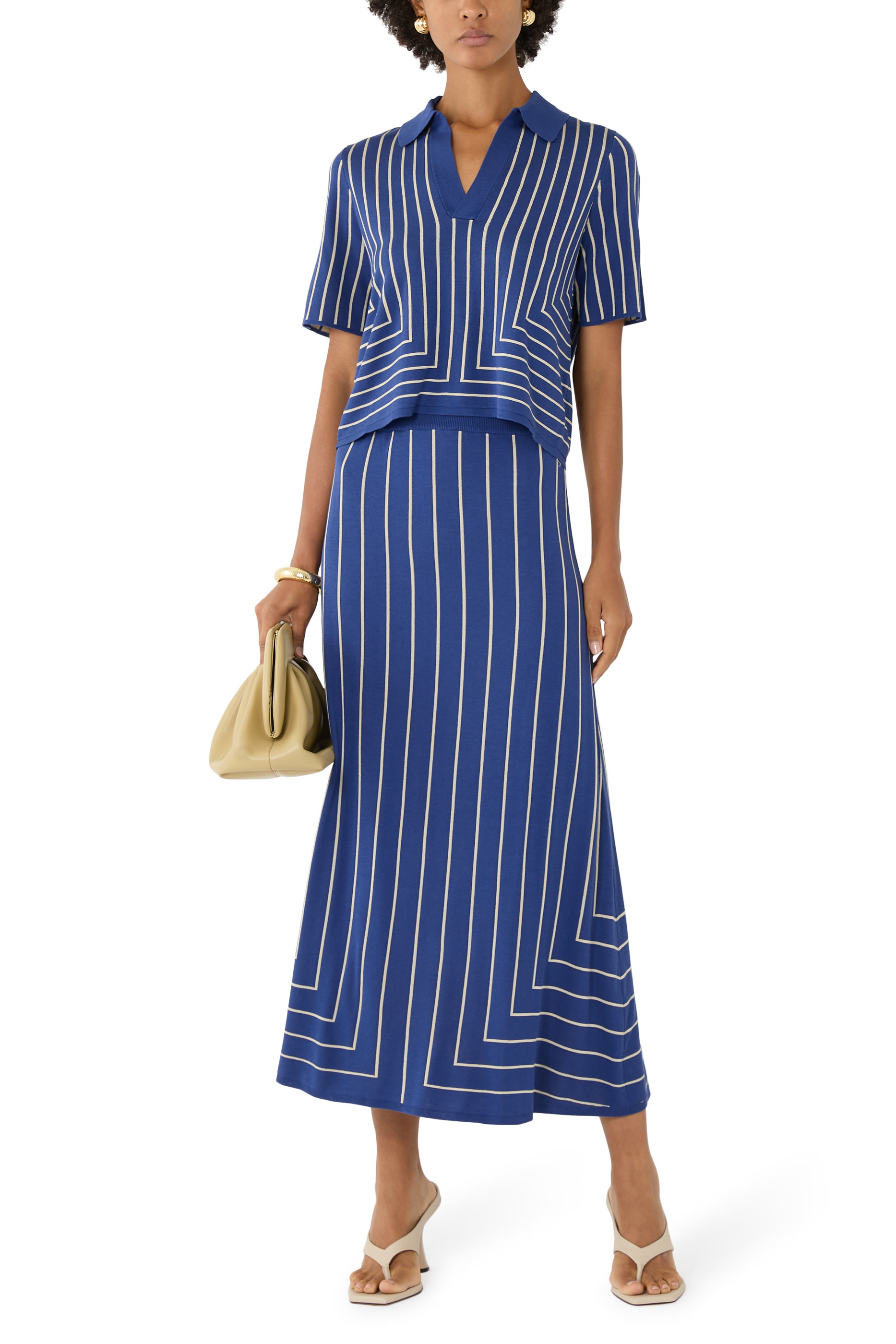 Geometric Jacquard Silk Blend Top