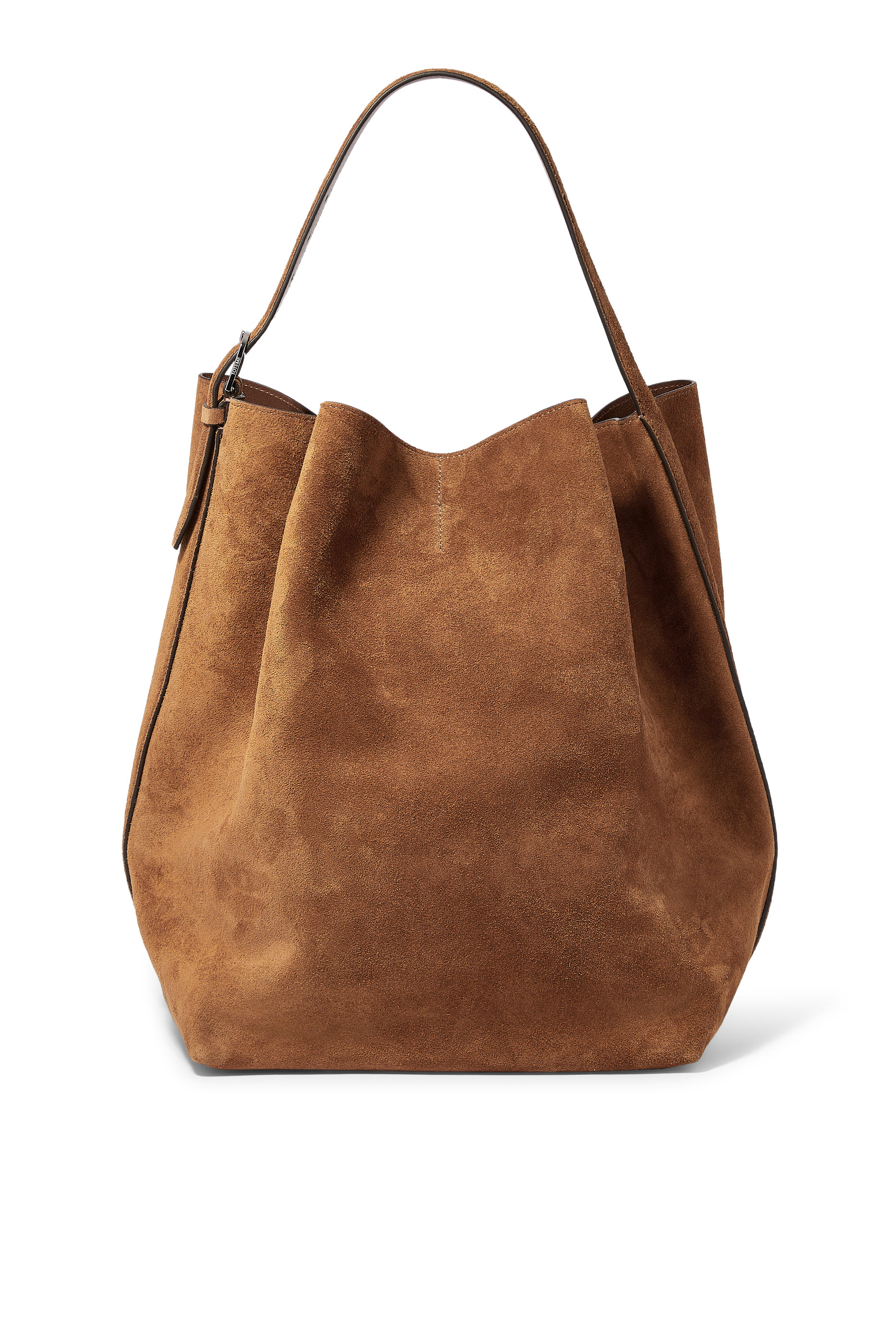 Belted Leather Tote Bag