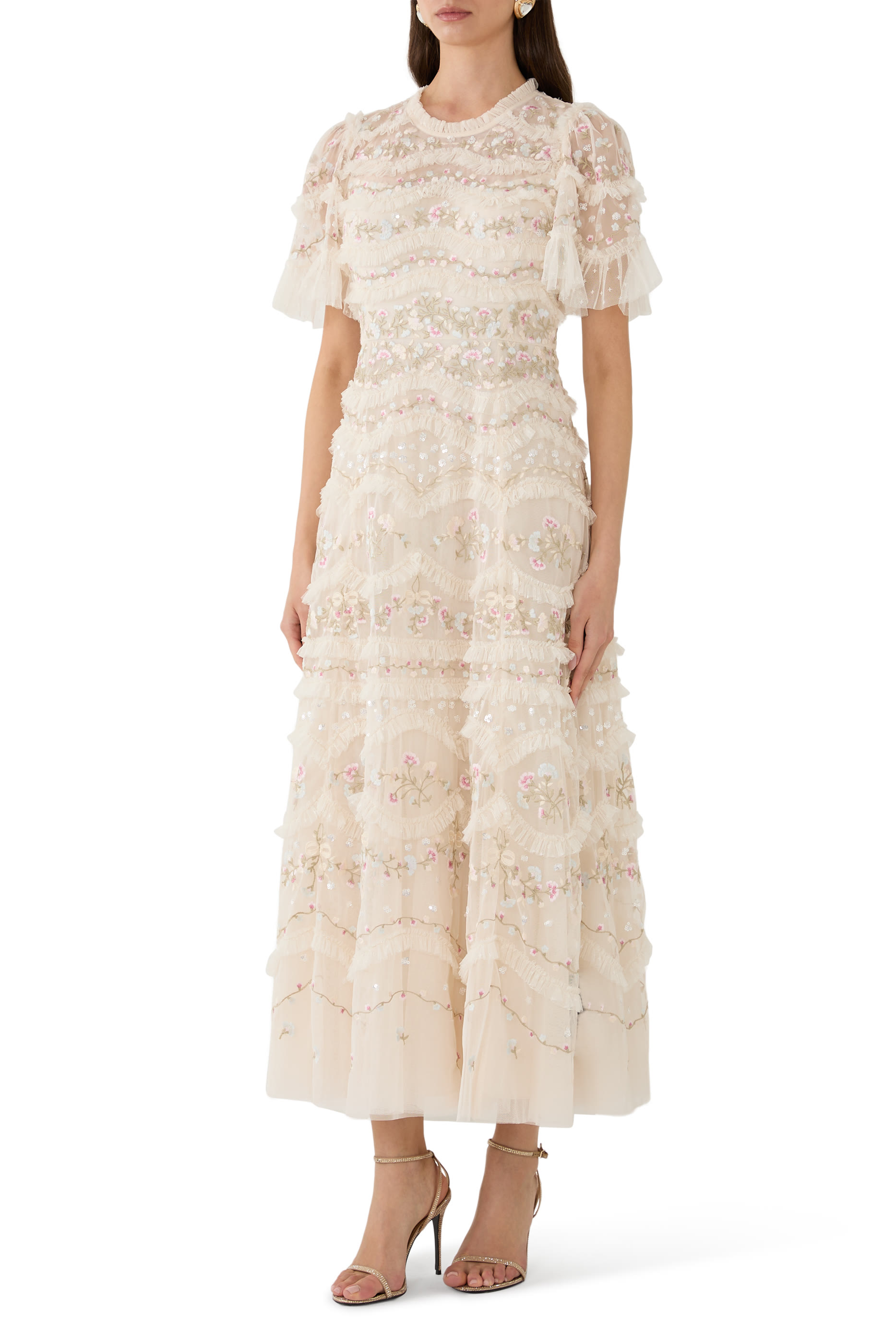 Marina Ruffle Ankle Gown 