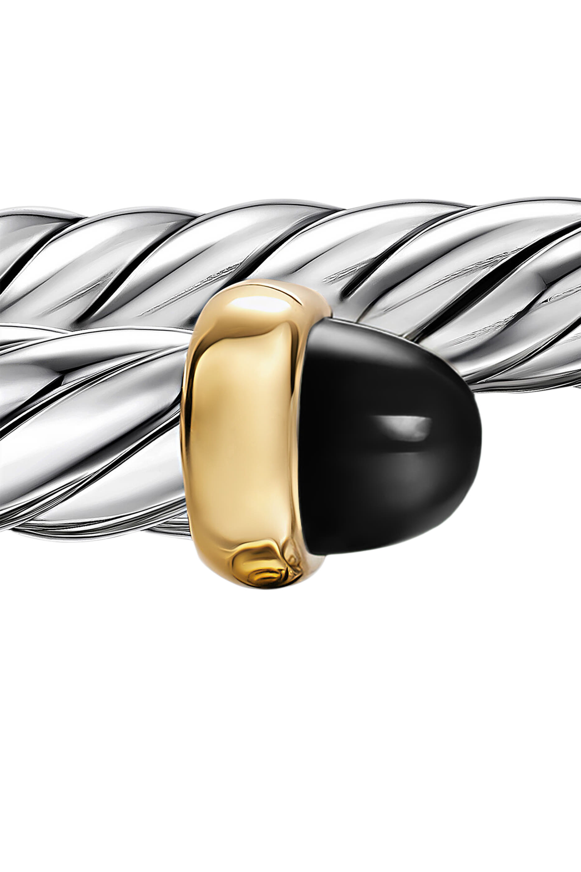 Cable Flex&reg; Bracelet, Sterling Silver, 14k Yellow Gold & Onyx