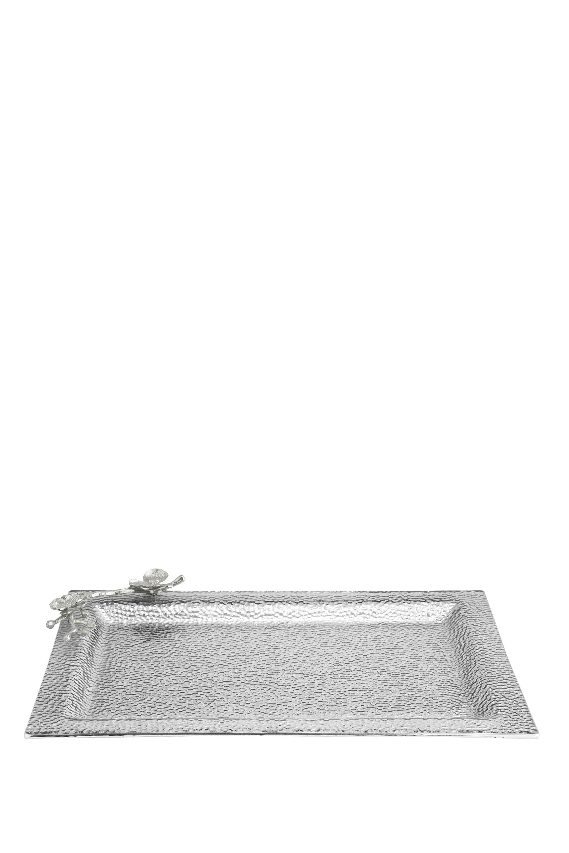 White Orchid Large Glass Tray