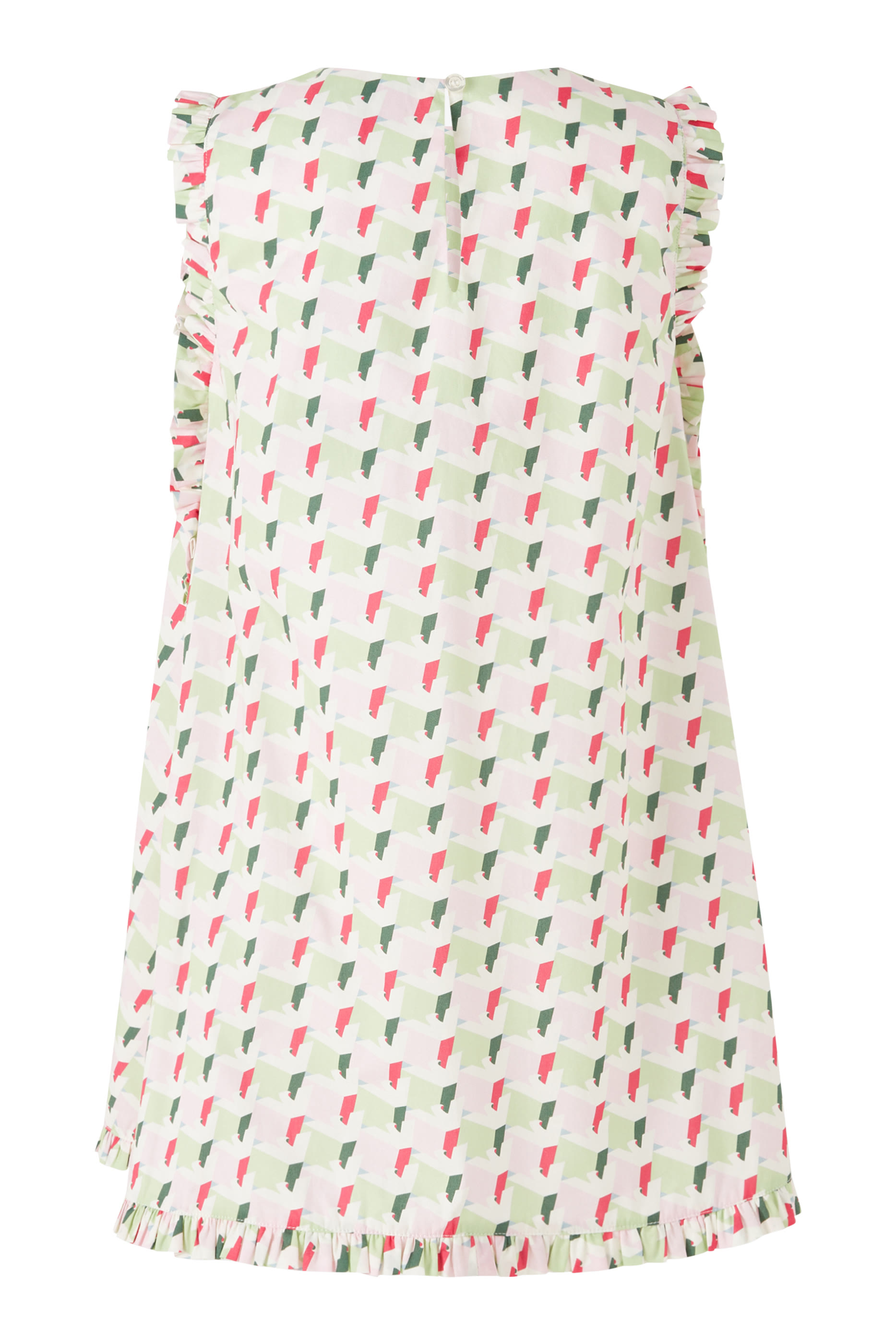 Kids EA7 Poplin Allover Print Sleeveless Dress