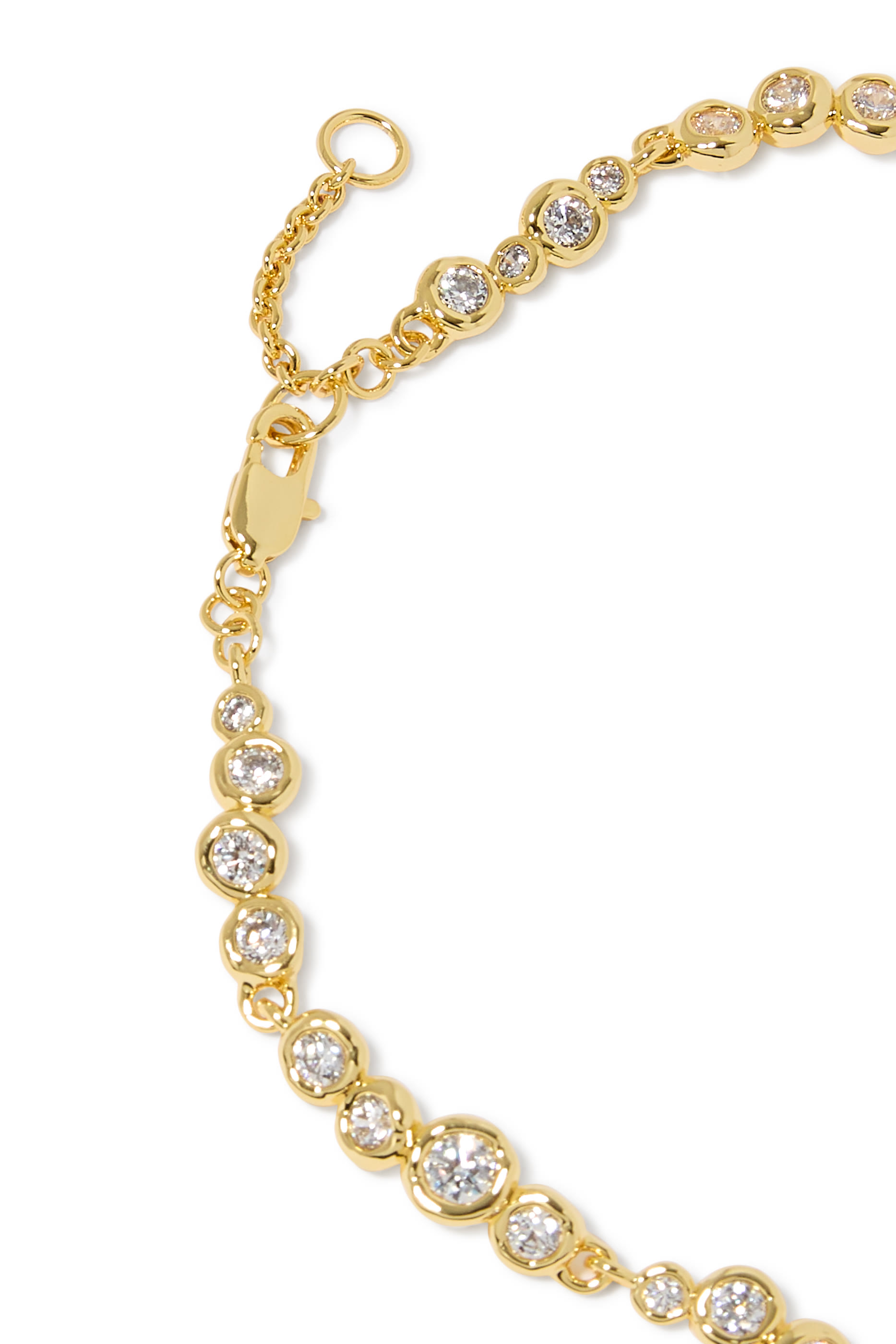 Asterales Riviera Necklace, 14k Gold Plated Brass & Cubic Zirconia