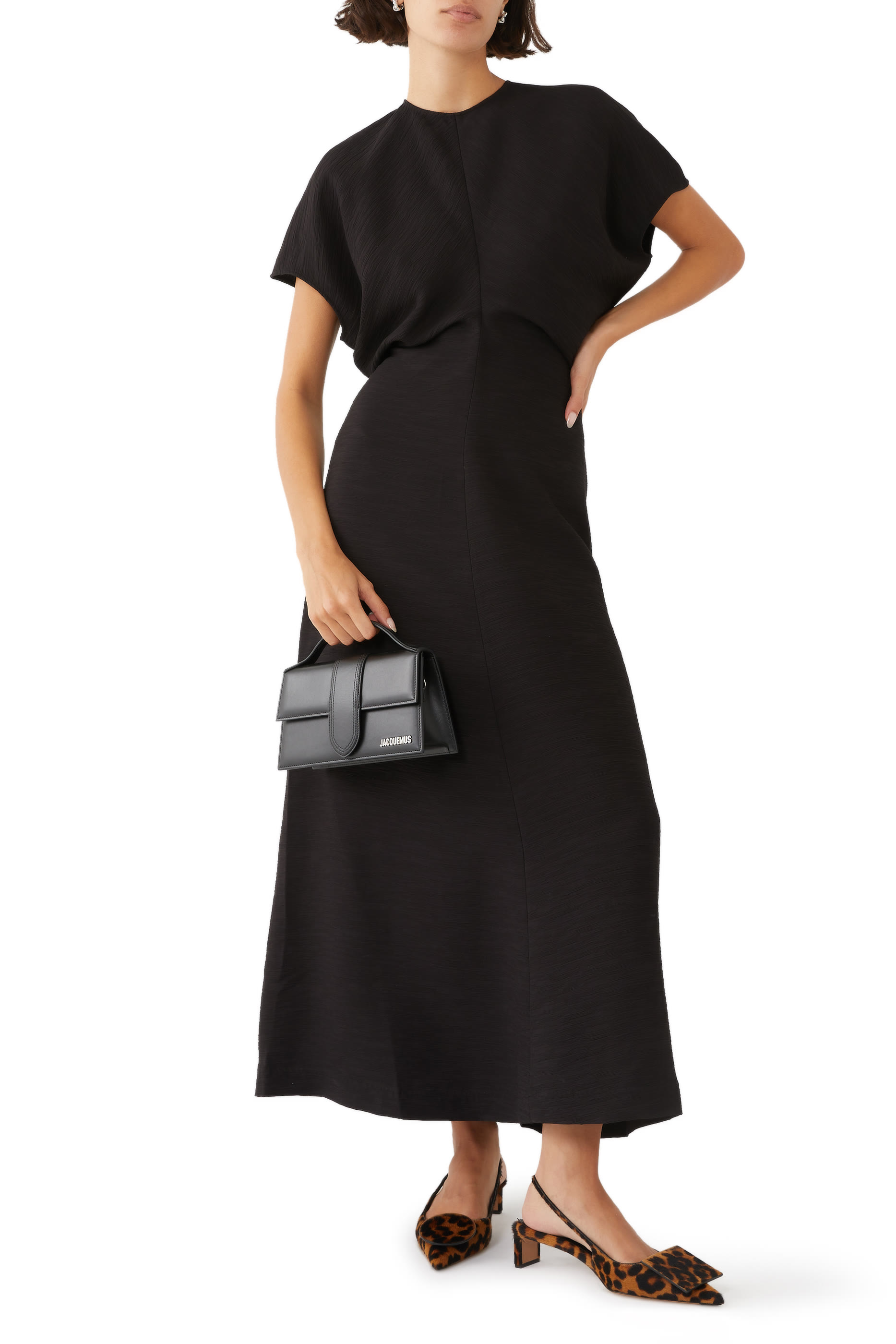 Slouch Waist Crinkled Dress