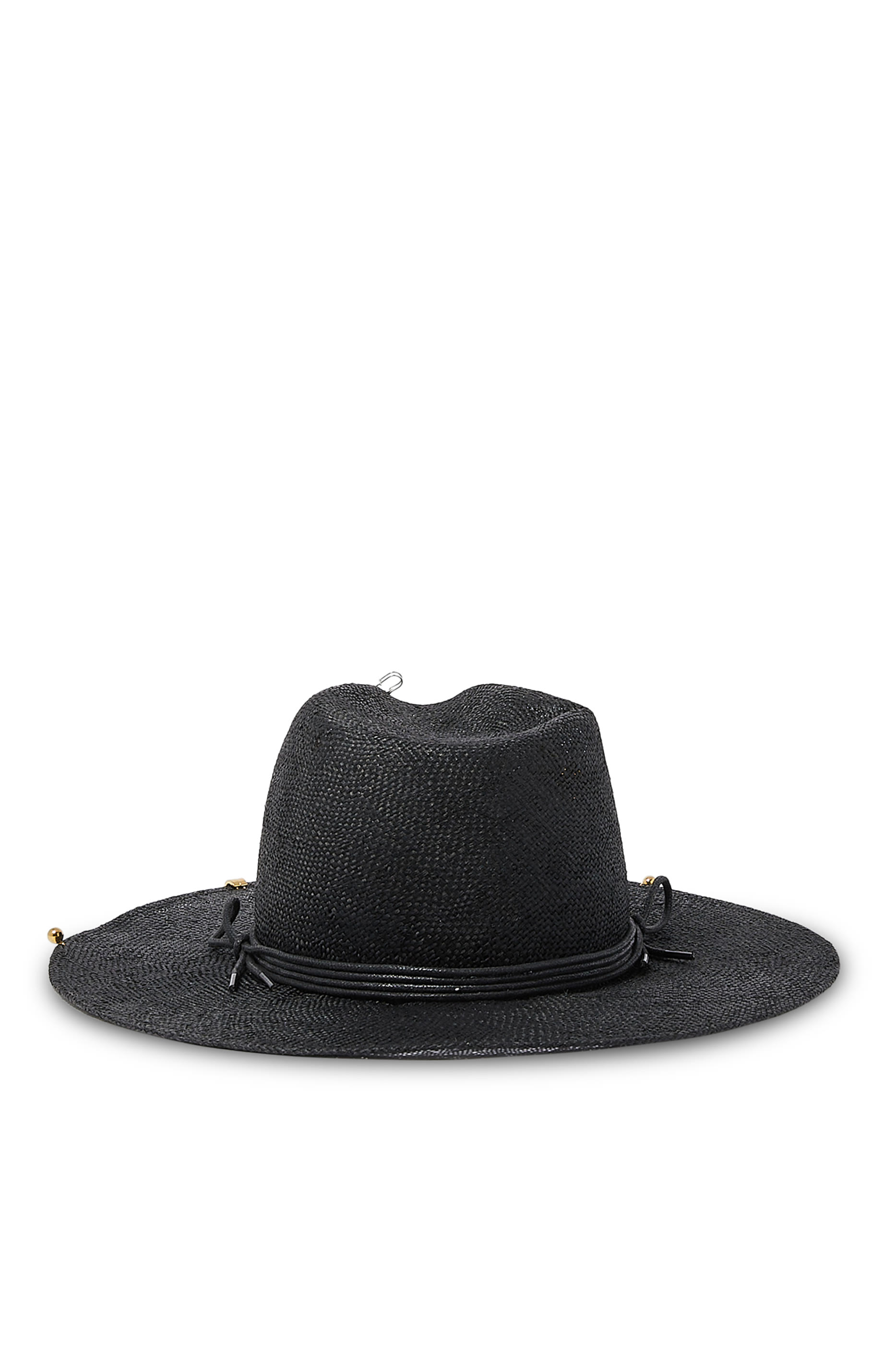 Chain Strap Straw Fedora Hat