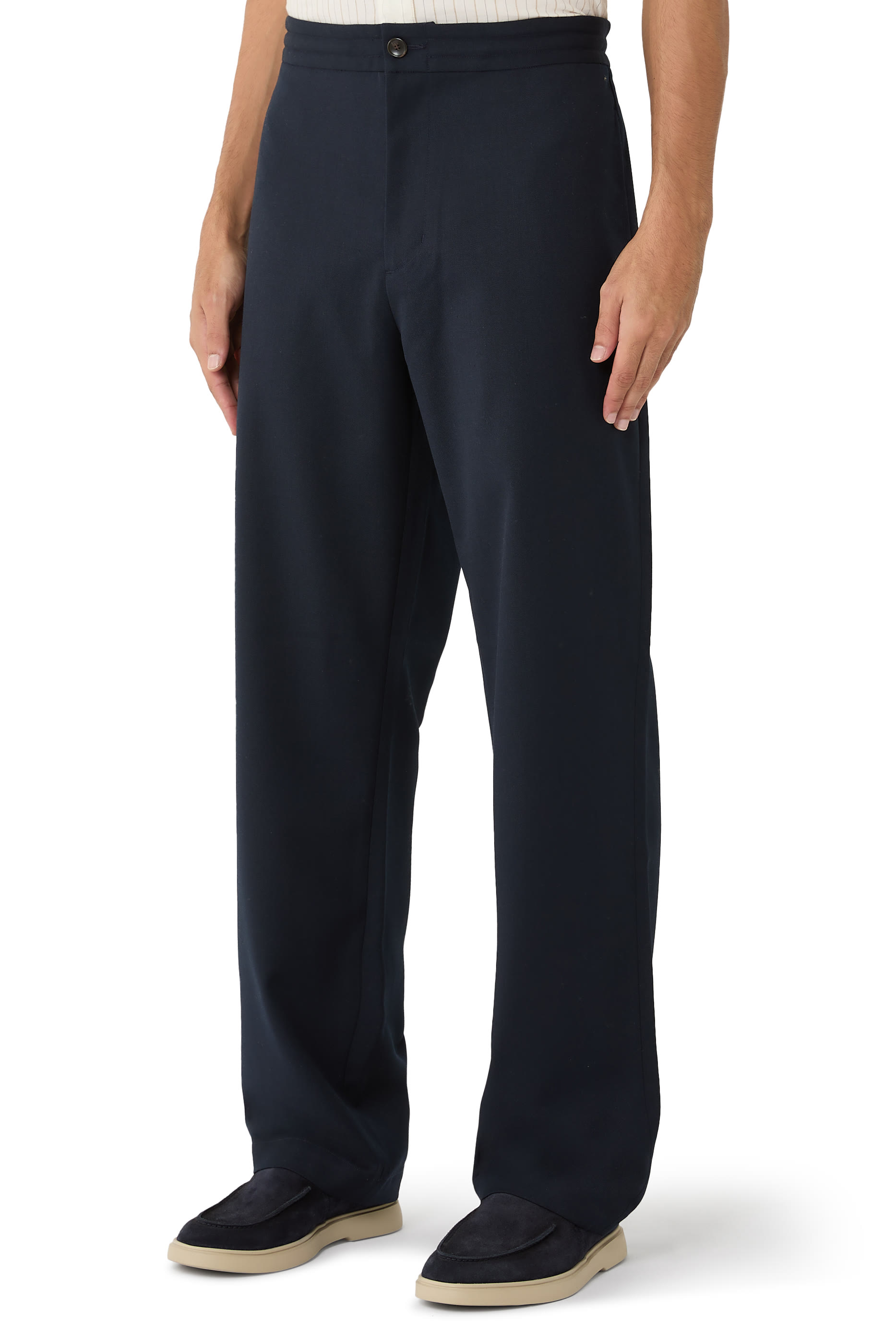 Louie Relaxed Wool-Blend Twill Pants
