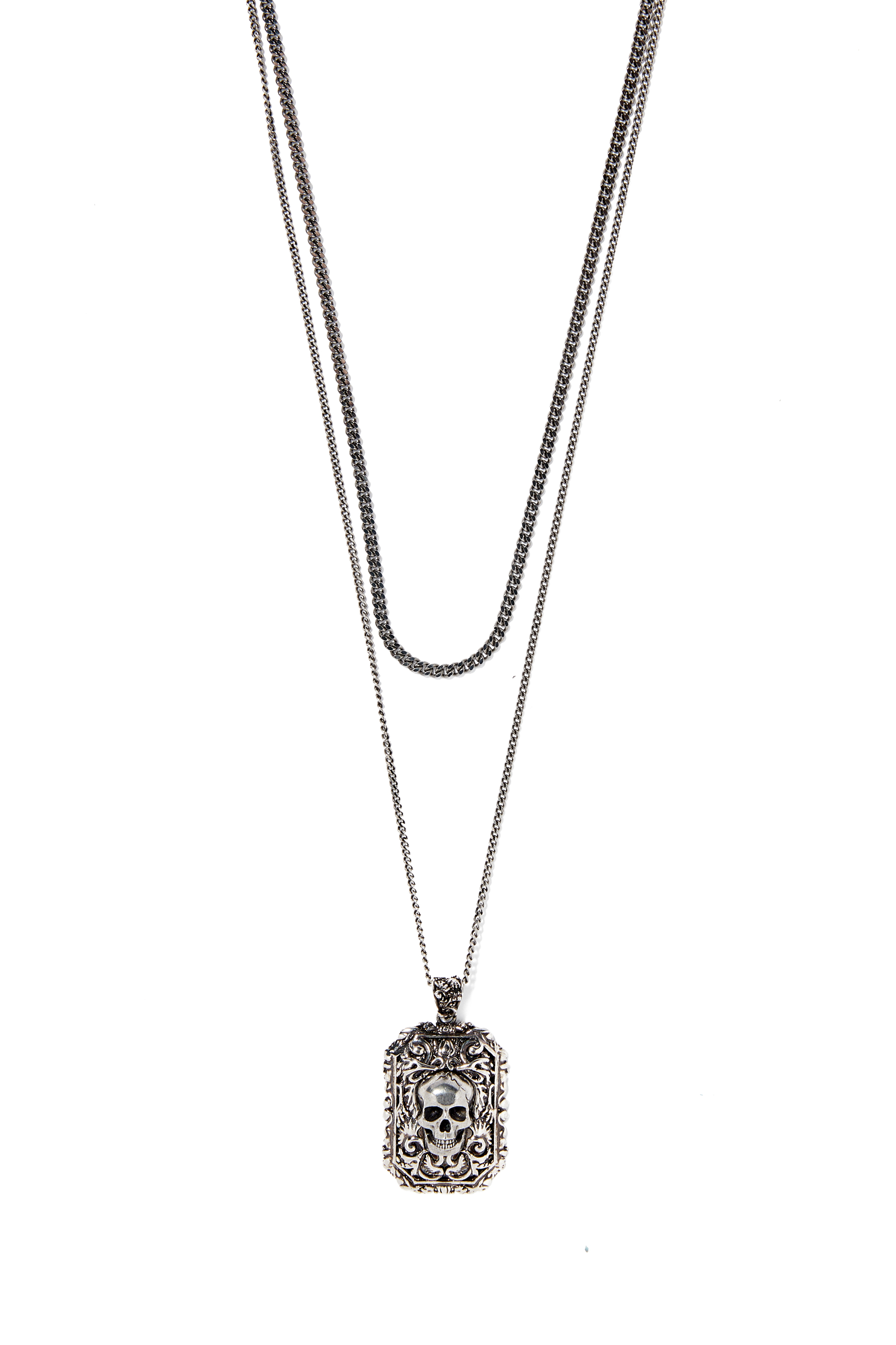 Engraved Skull Necklace
