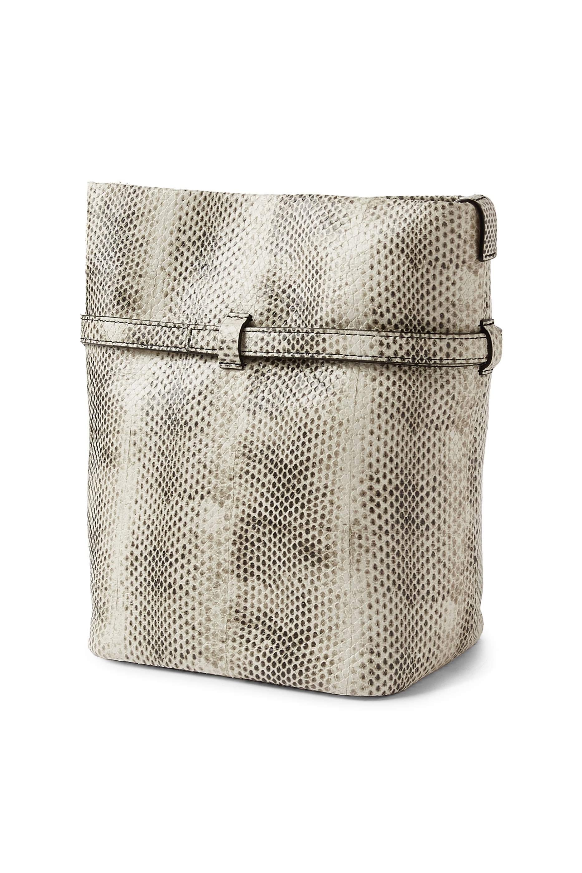 Snake-Effect Leather Bucket Bag 
