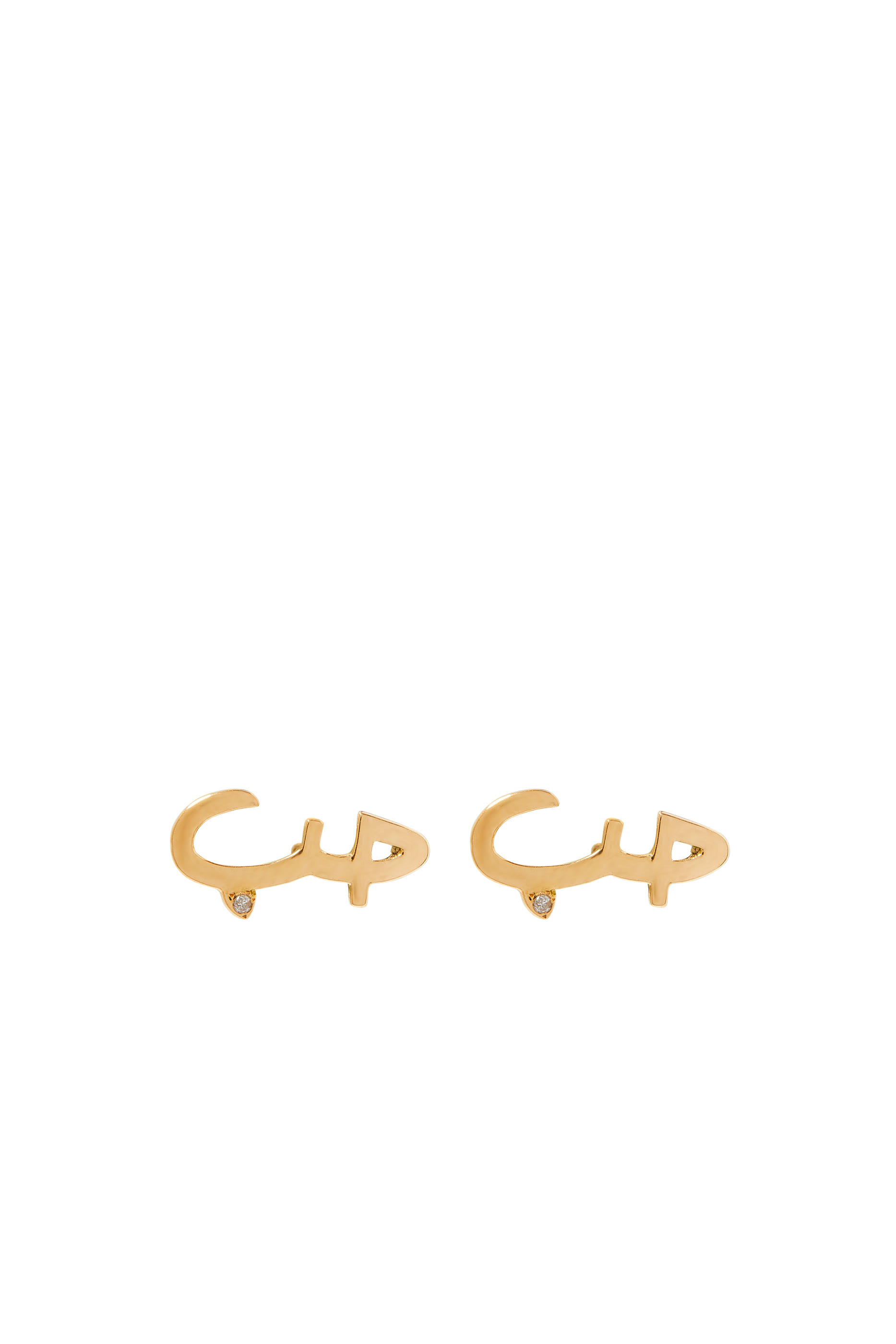 Hobb/Love Diamond Stud Earrings, 18k Yellow Gold