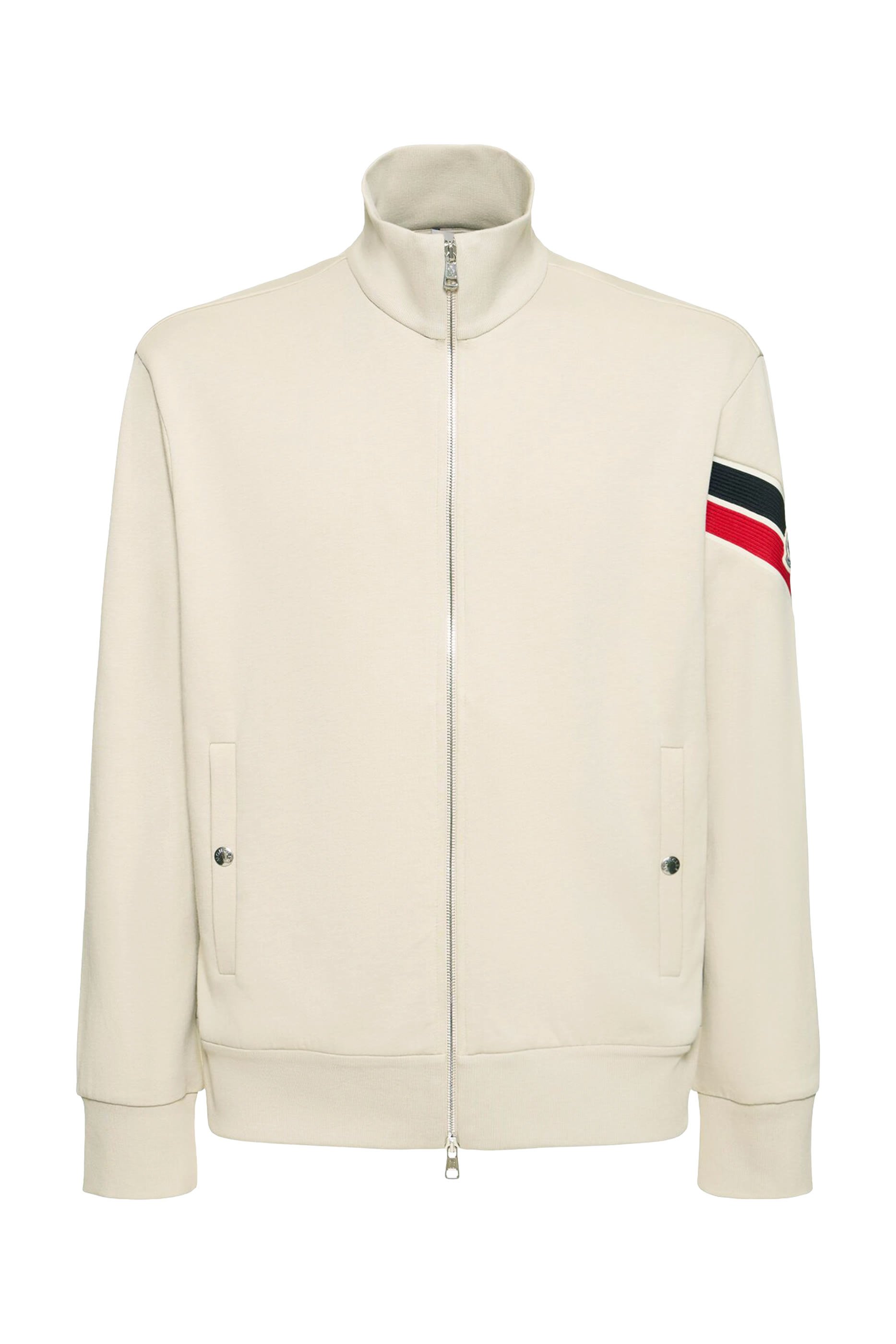 Tricolour Trim Zip-Up Sweatshirt