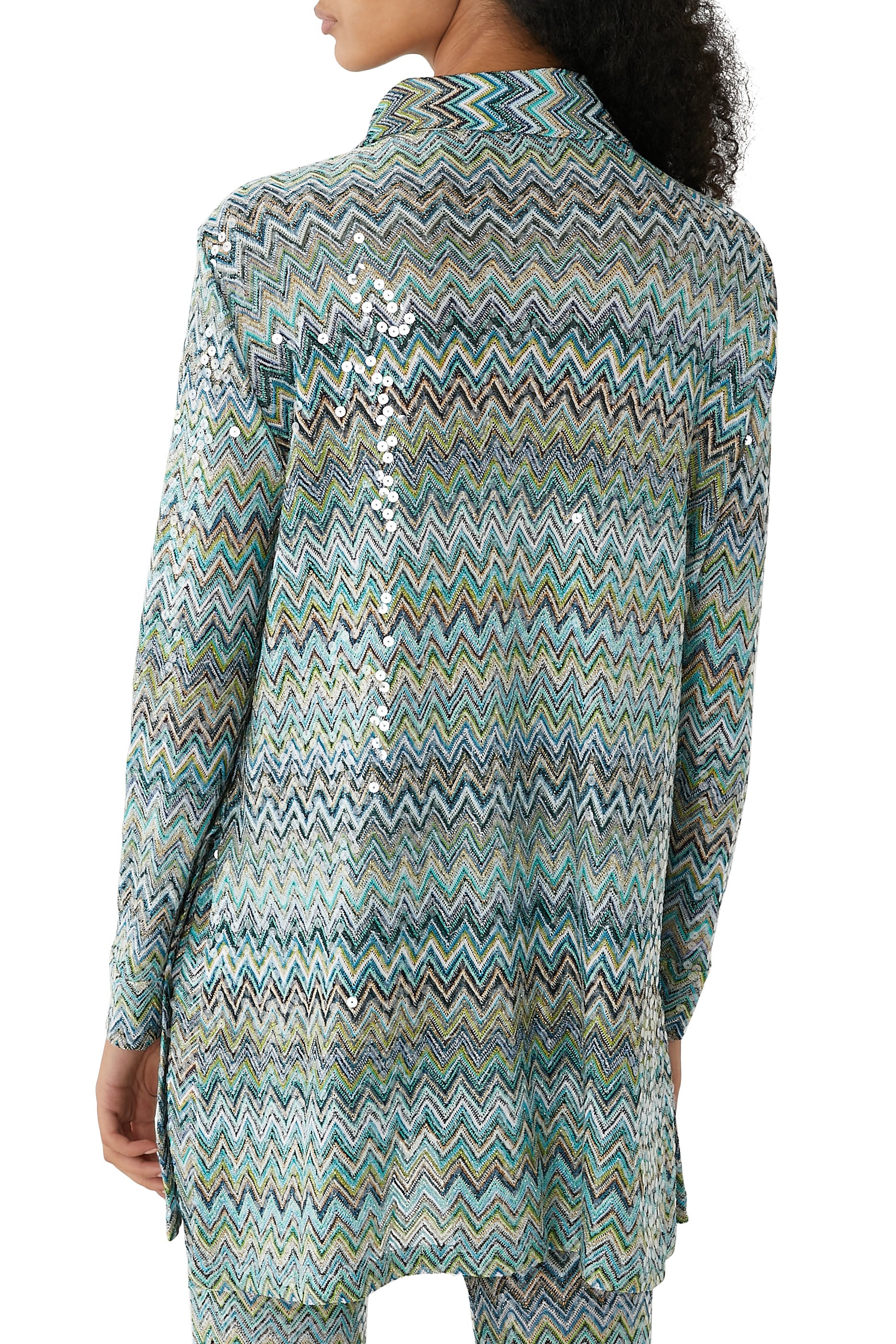 Exclusive Mare Chevron Raschel Sequinned Shirt