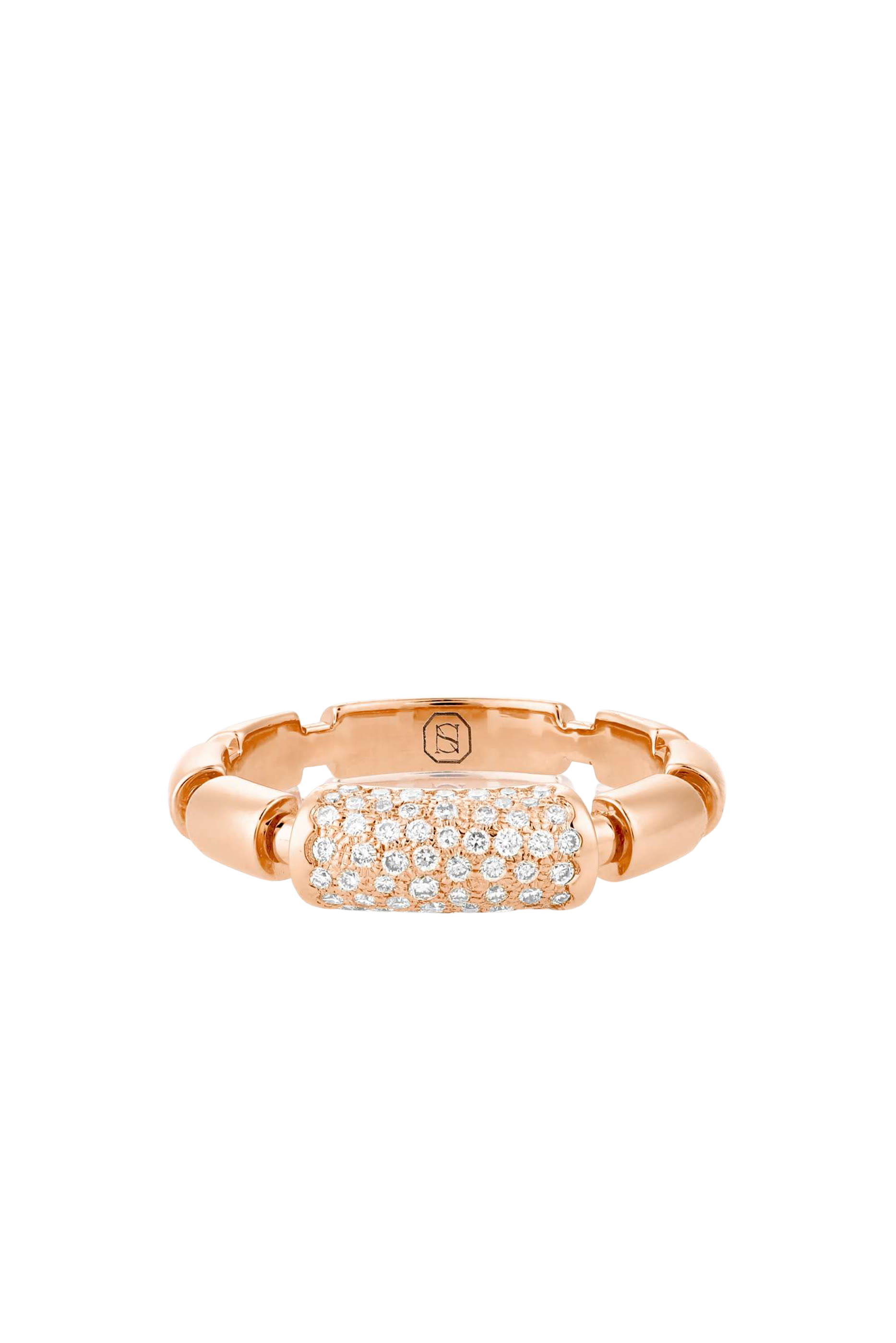 The Nile Iteru Ring, 18k Rose Gold & Diamonds