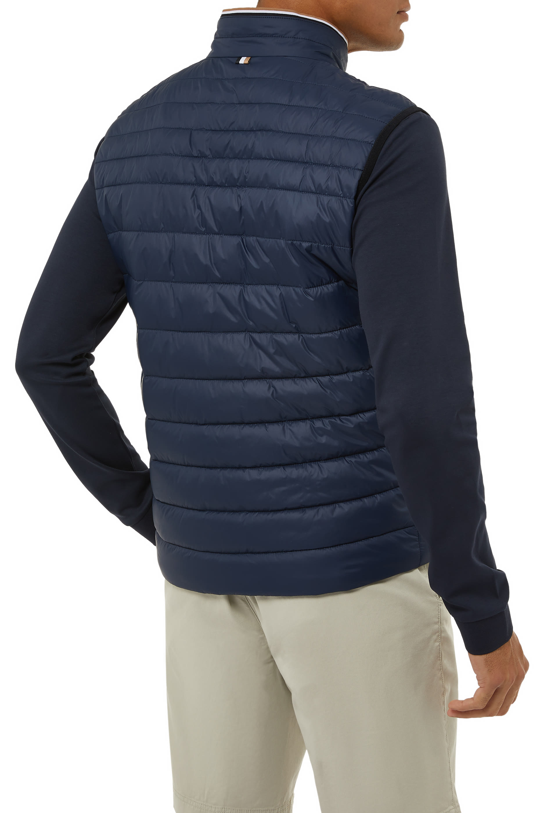 Water-Repellent Padded Gilet With 3D Logo Tape