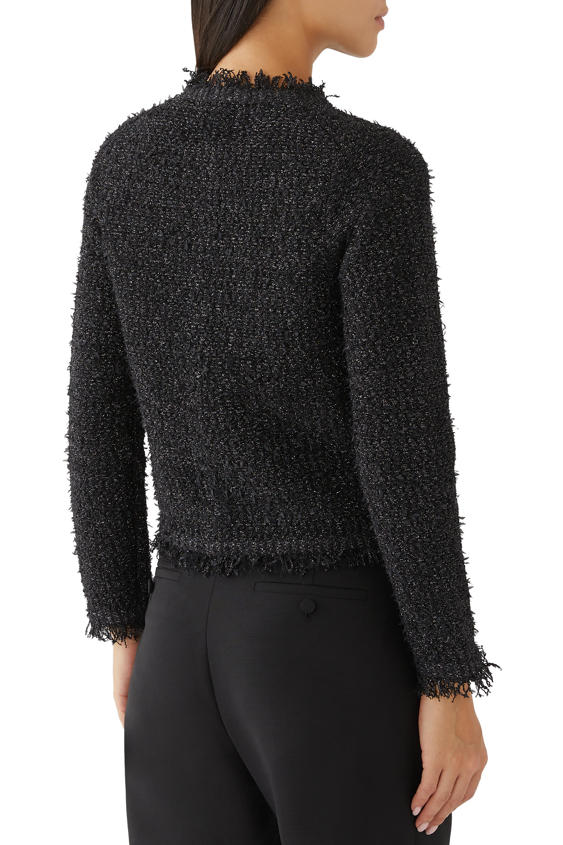 Lam&eacute; Woven Cardigan