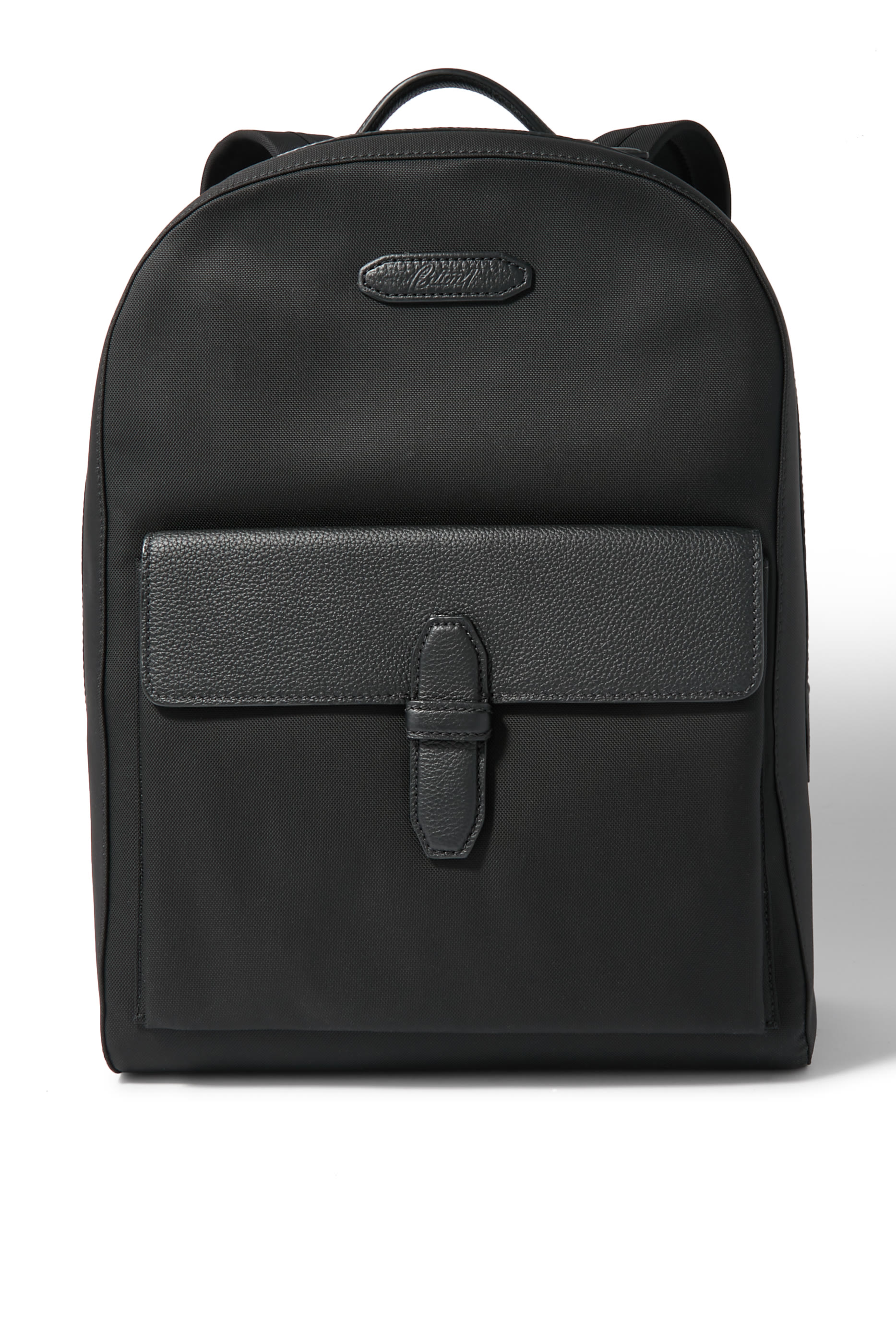 Nylon and Grained Leather Backpack