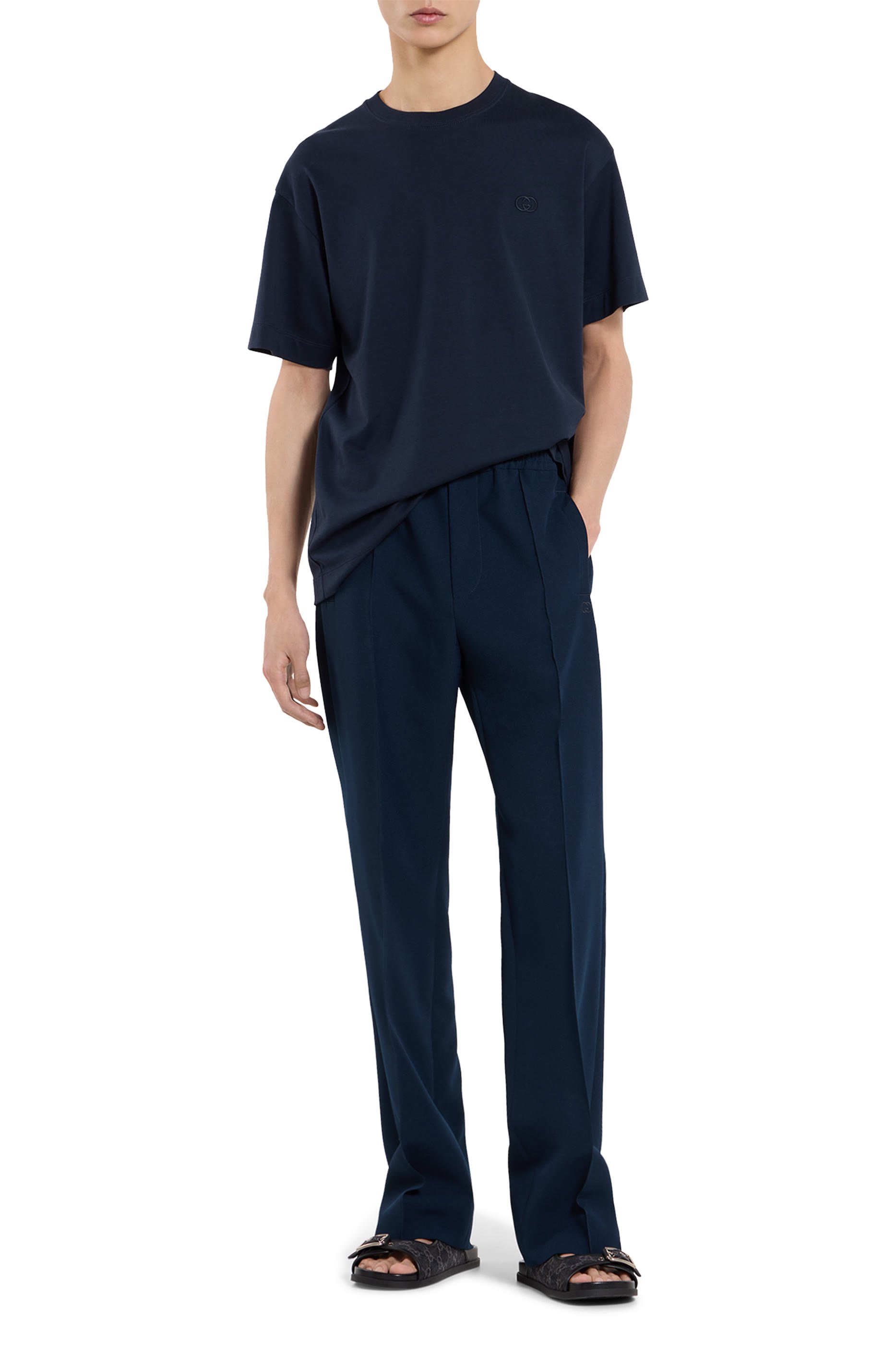 Logo Buckle Slide Sandals 